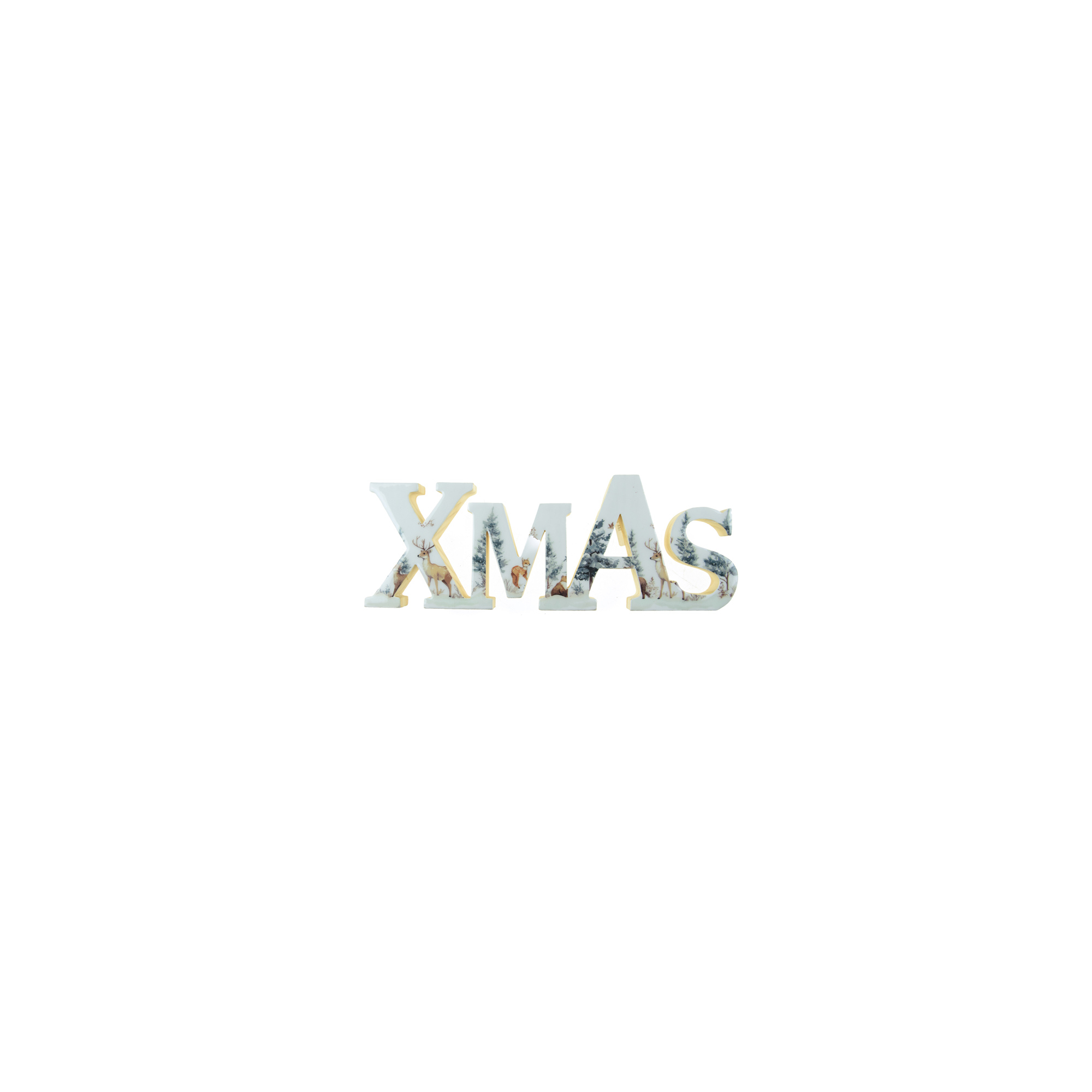 Dekor Xmas felirat fa 30*2*10.5cm natúr