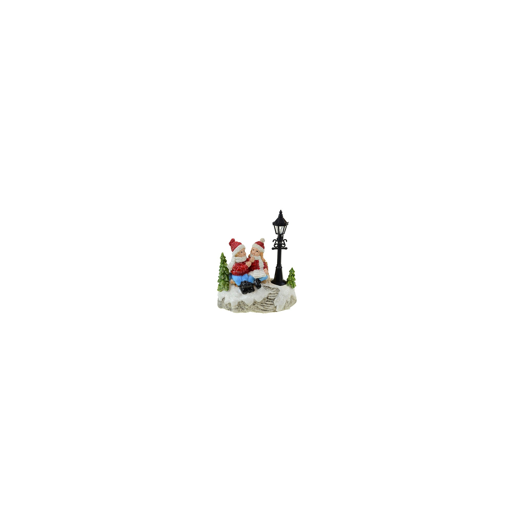 Dekoráció figurák poly 13.5*7*15cm kabátban piros