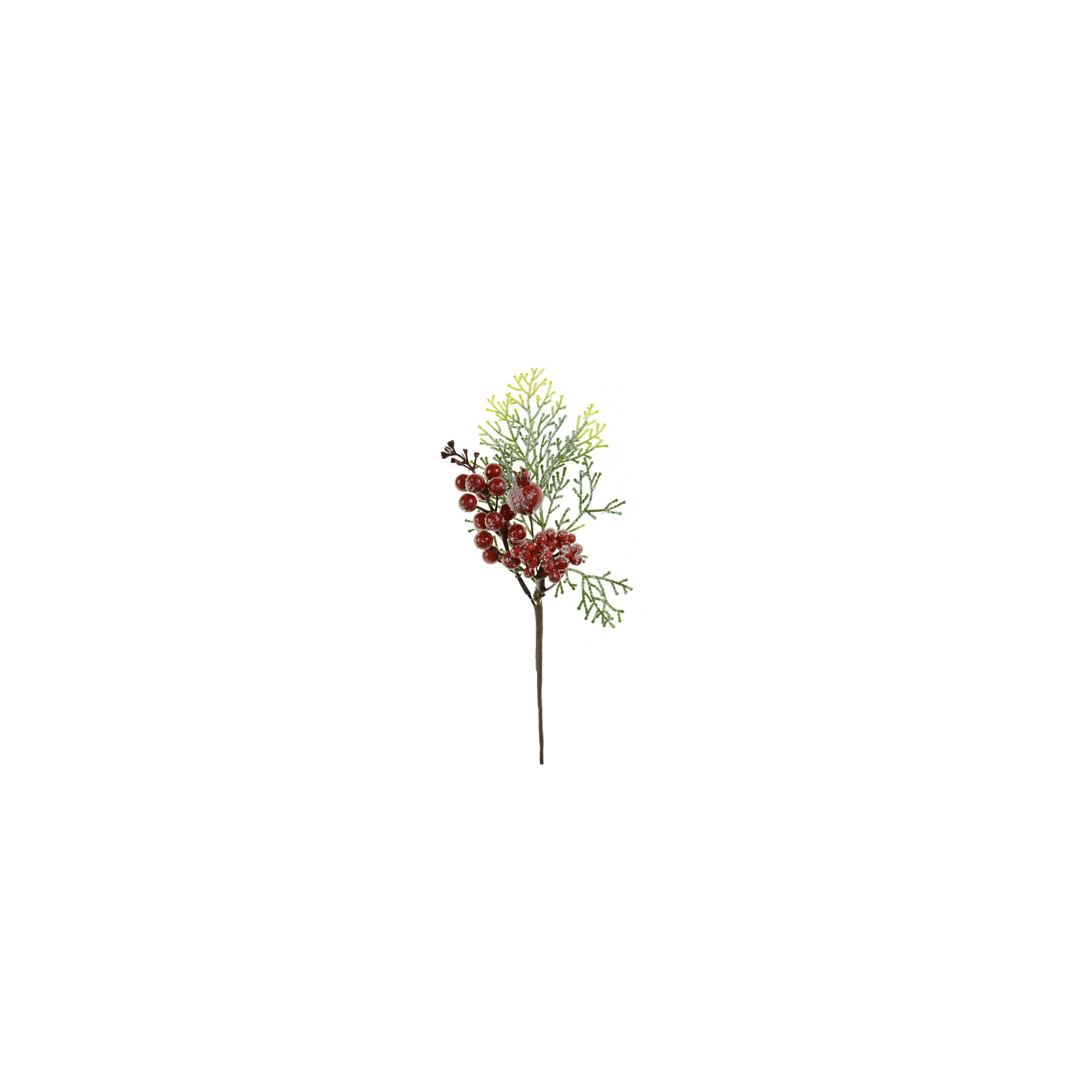 Dekorág vesszős/bogyós 31CM szürke/piros