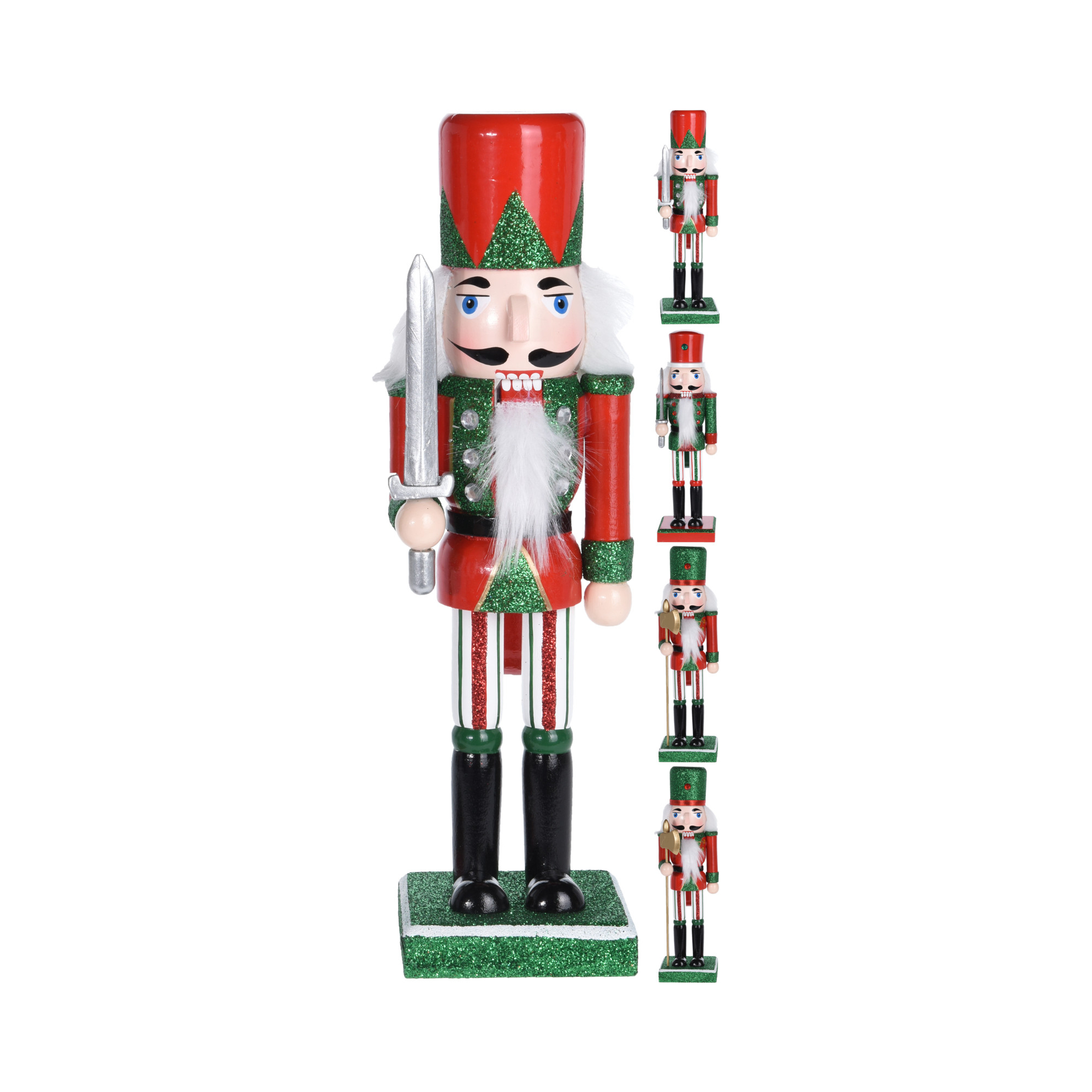 Figura Diótörő fa 25cm 4féle zöld