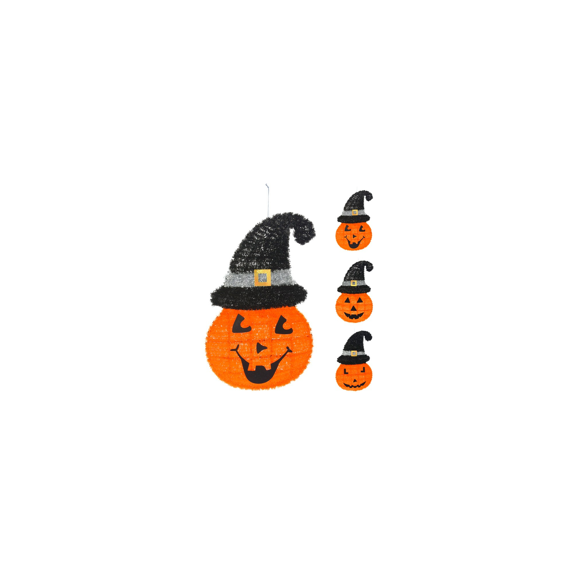 Dísz halloweeni műa. 55cm akasztós narancs