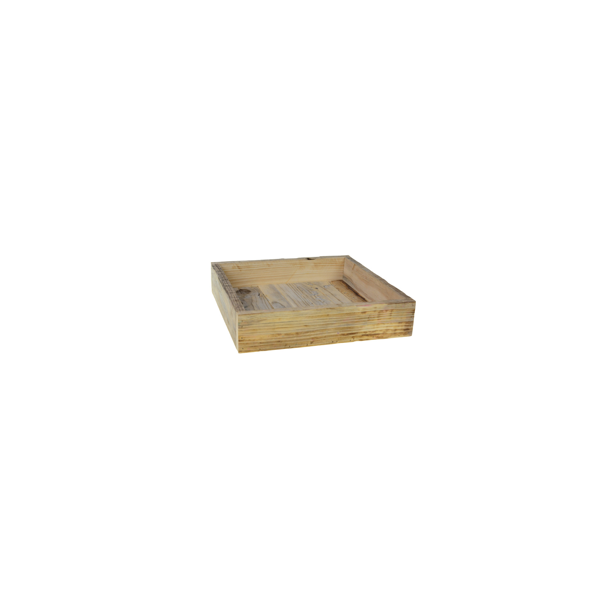 Doboz fa darabolt 35*35*7cm natúr