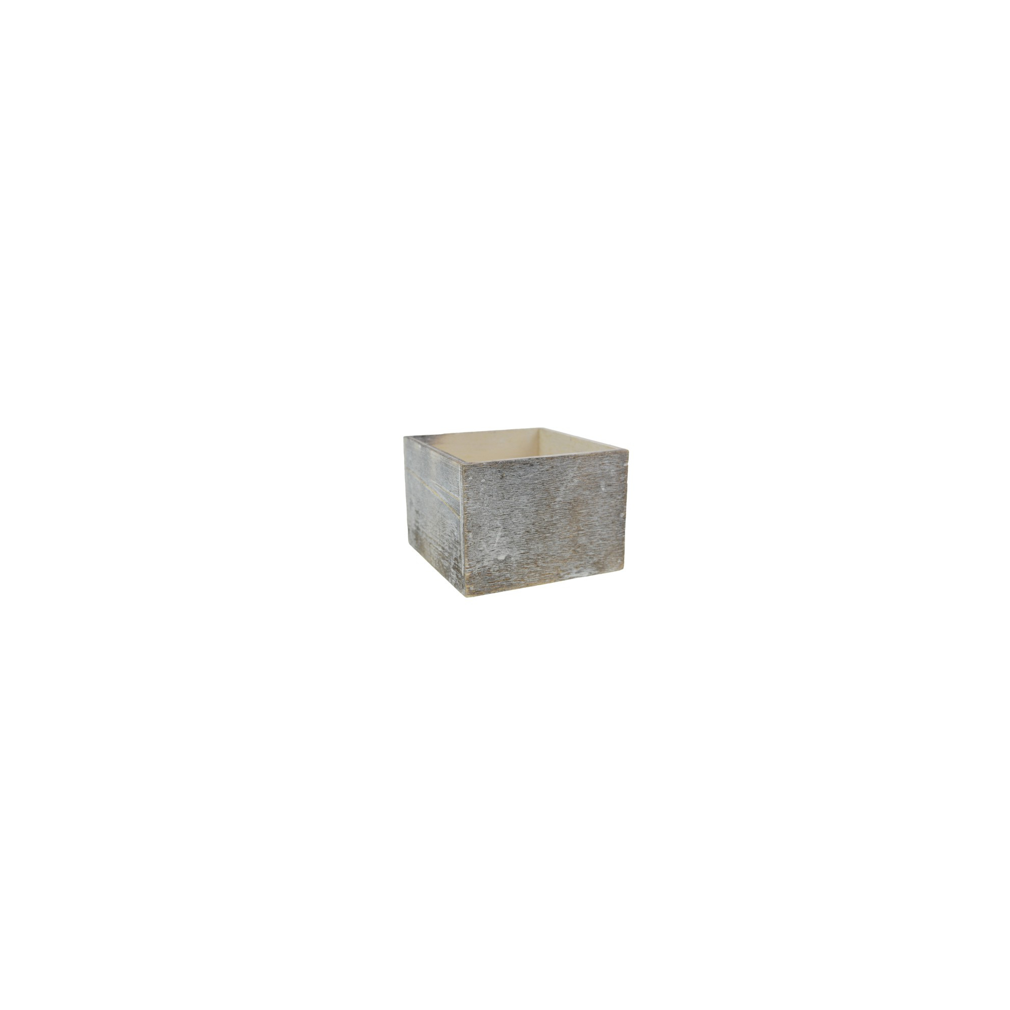 Doboz fa 11*11*8cm koptatott szürke