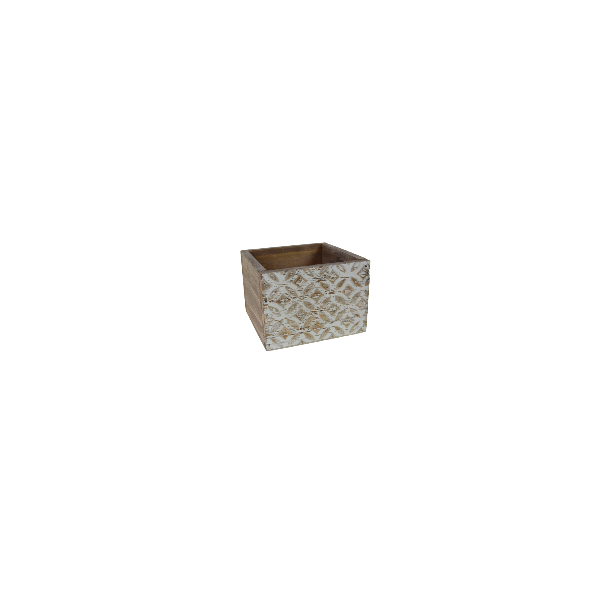 Doboz fa 12*12*8.5cm aprókockás barna
