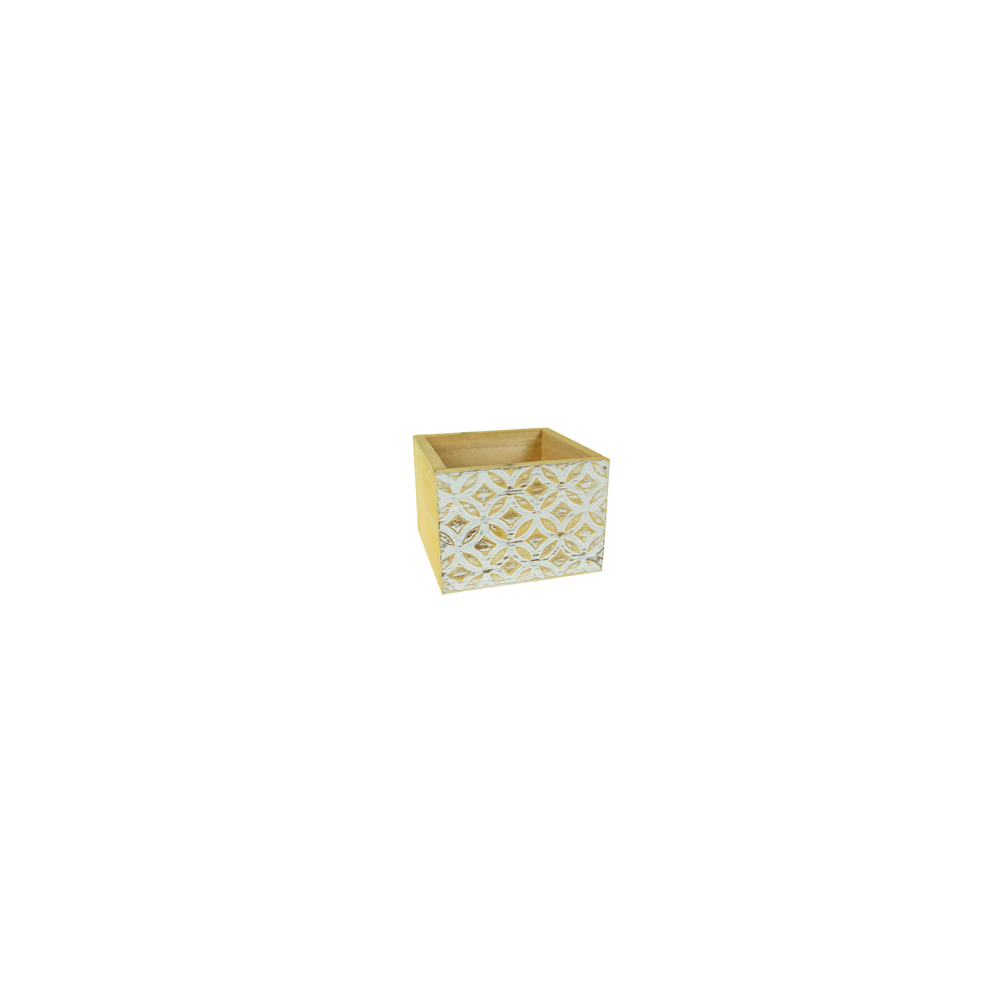 Doboz fa 12*12*8.5cm aprókockás bézs