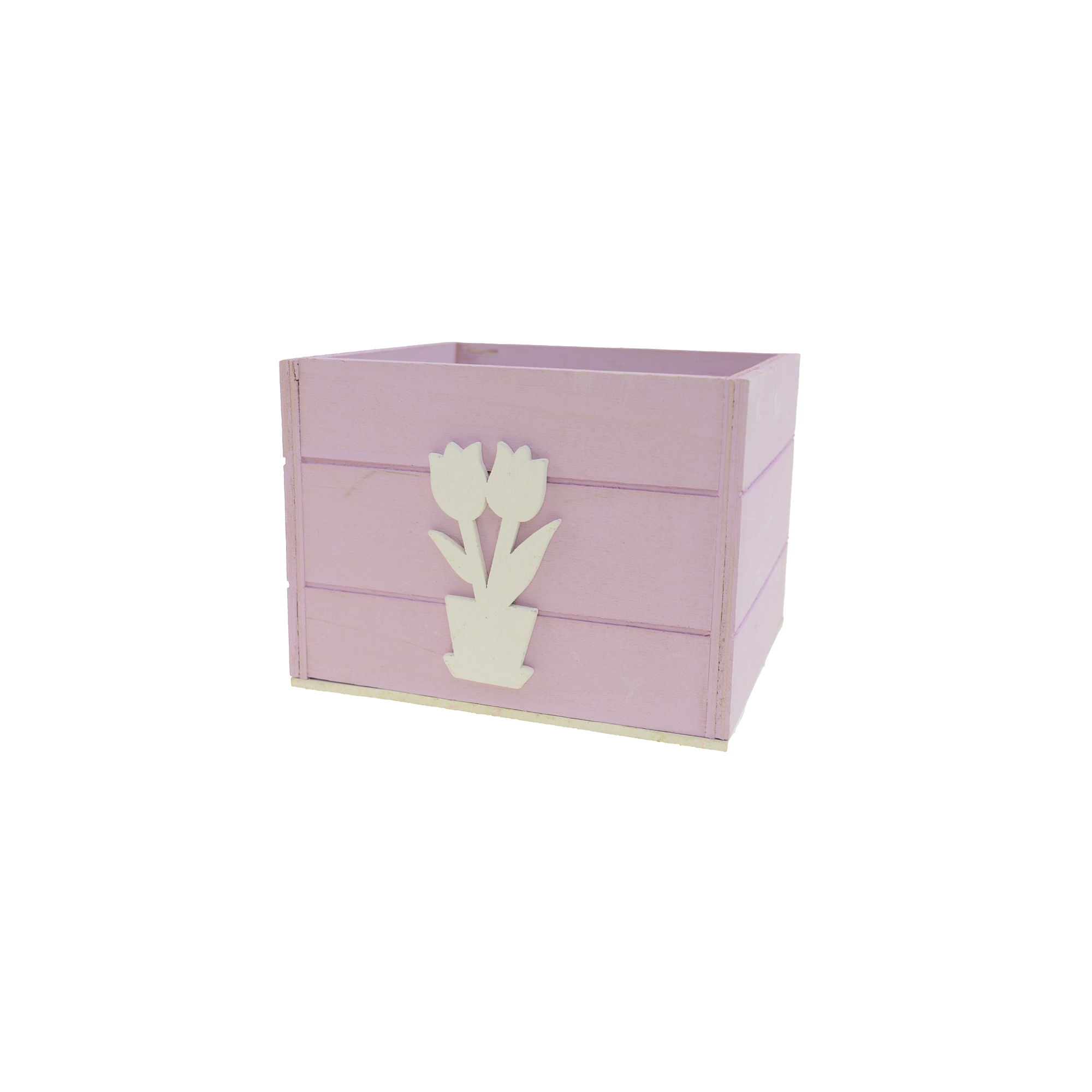 Doboz fa 12,5*12,5*10cm tulipános lila