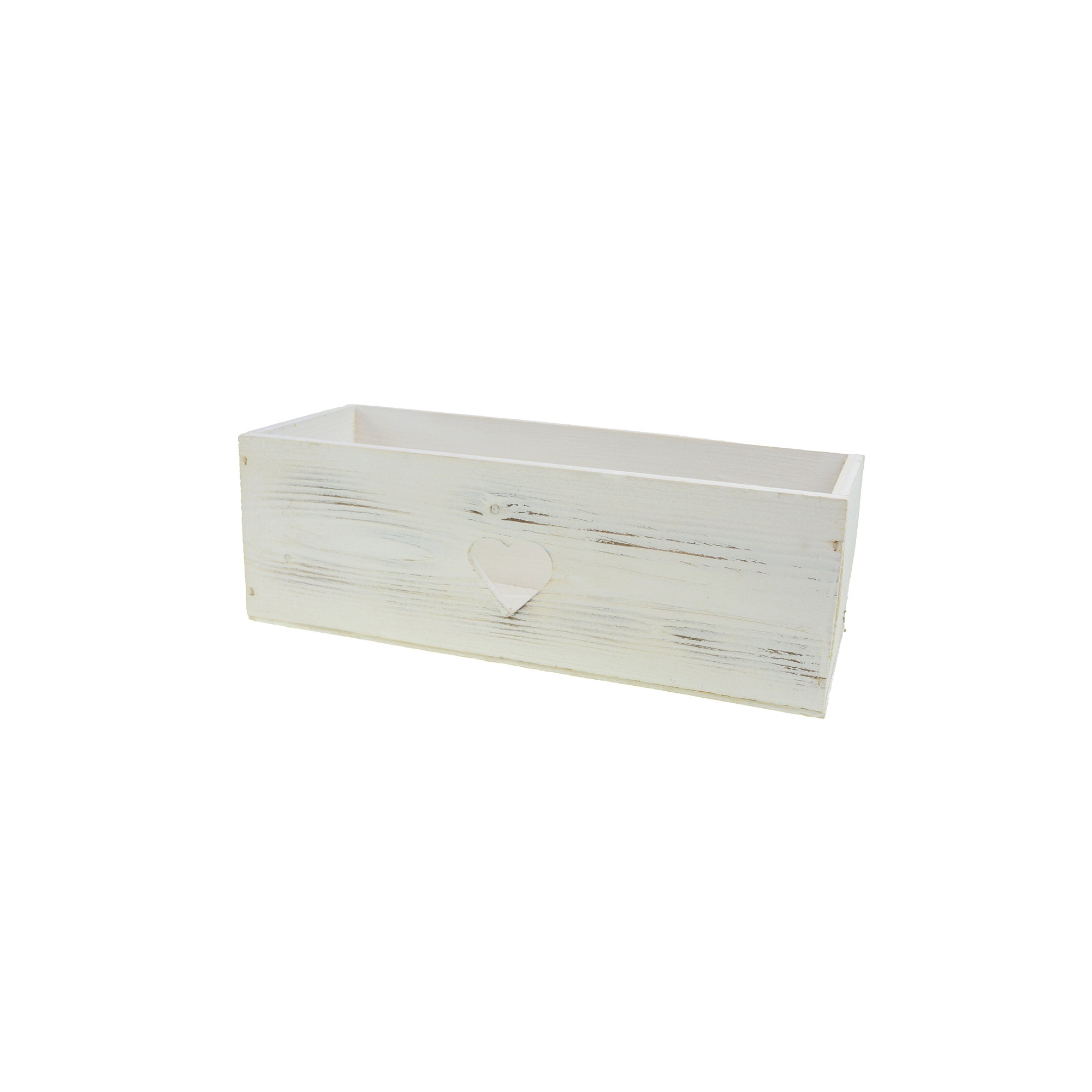 Doboz fa 12,5*33*11cm szívvel fehér