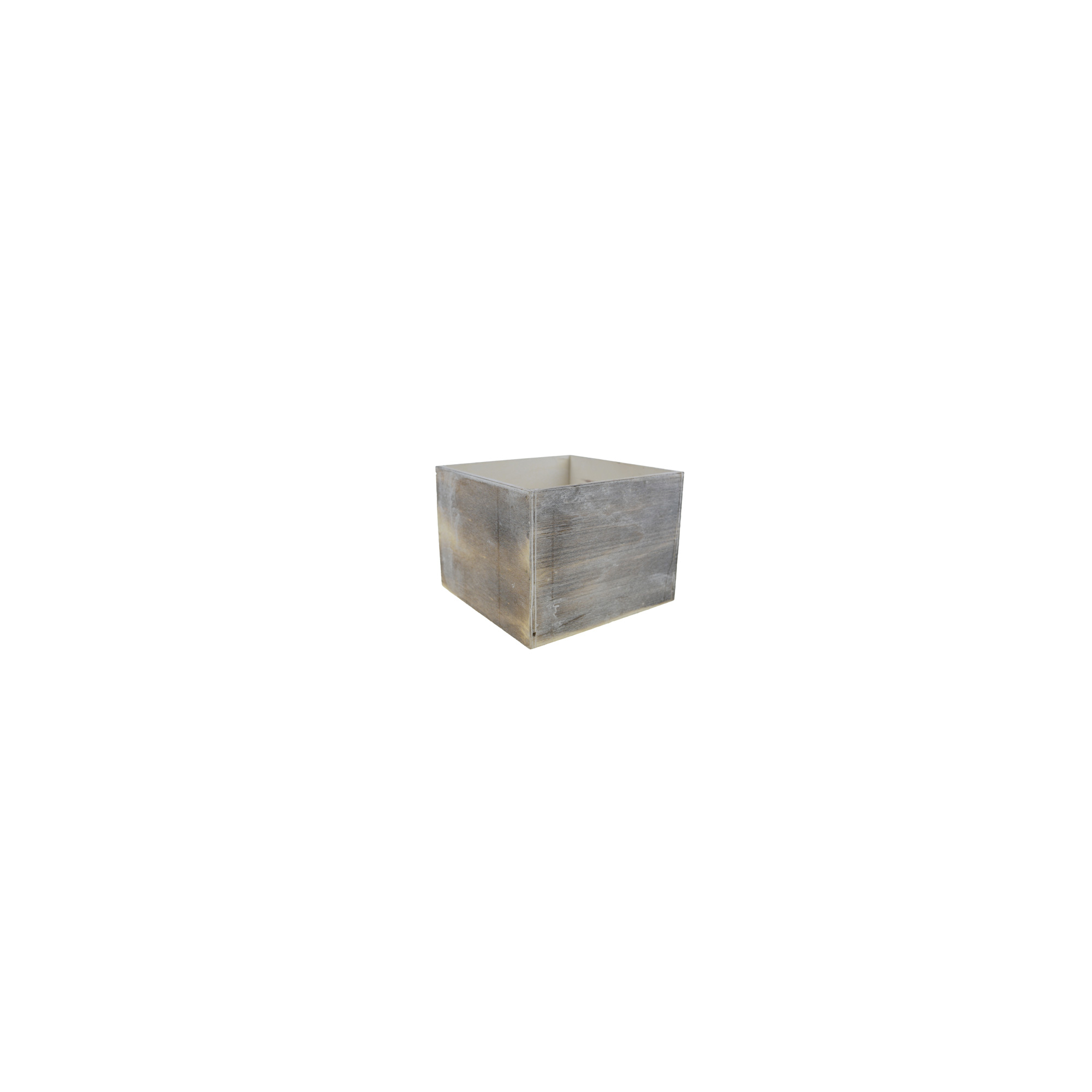 Doboz fa 16*16*12cm koptatott szürke