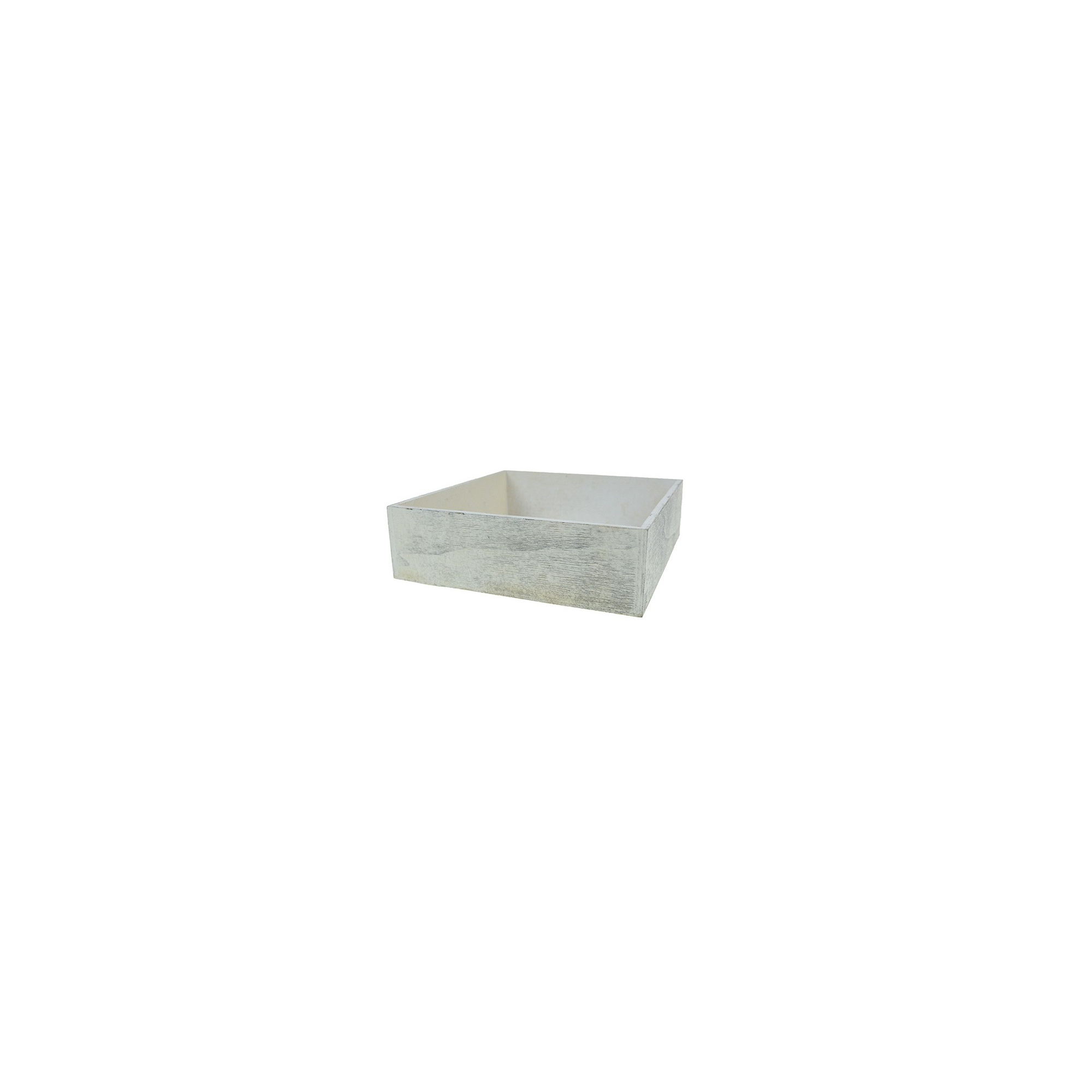 Doboz fa 20*20*6cm mosott fehér
