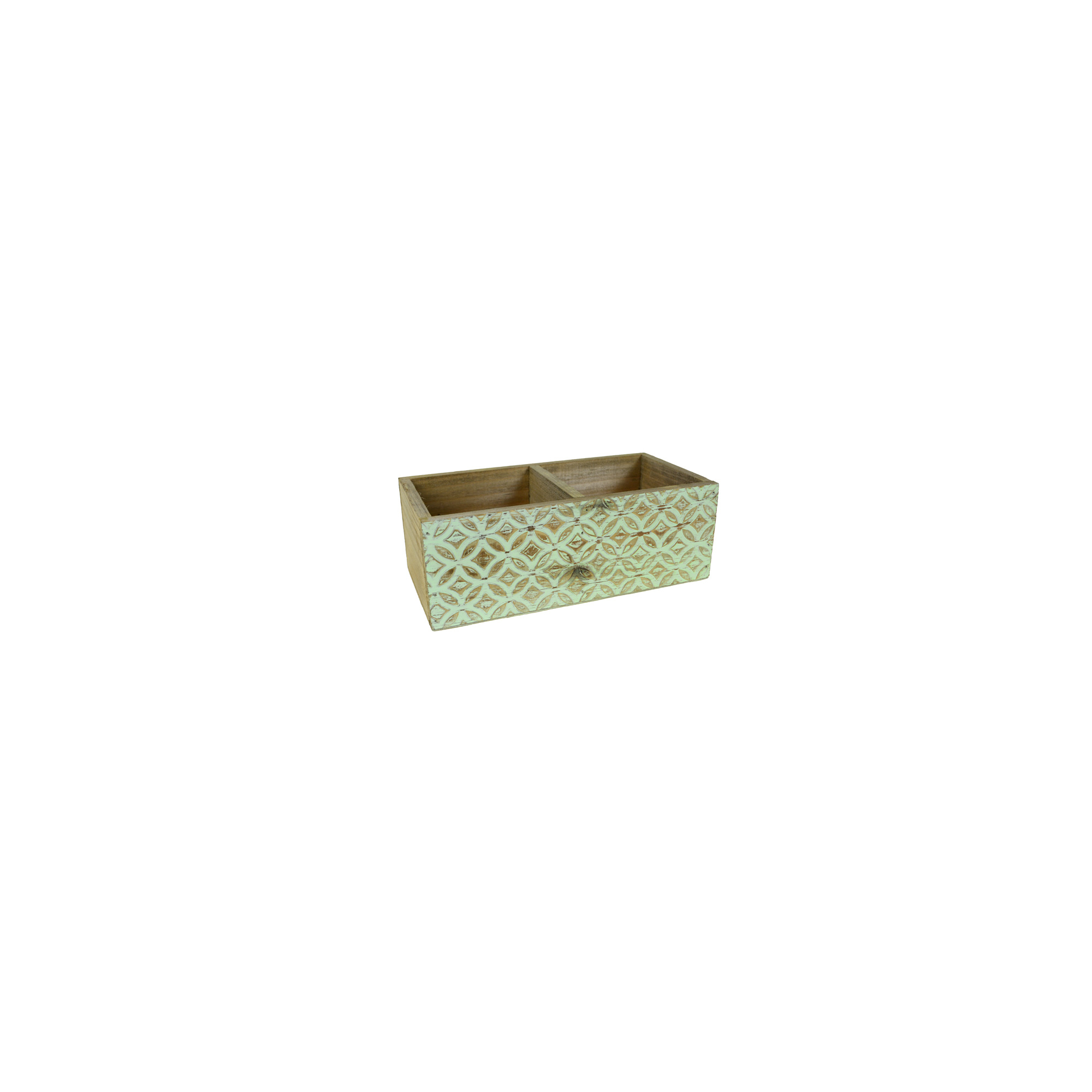 Doboz fa 24*12*8.5cm aprókockás zöld