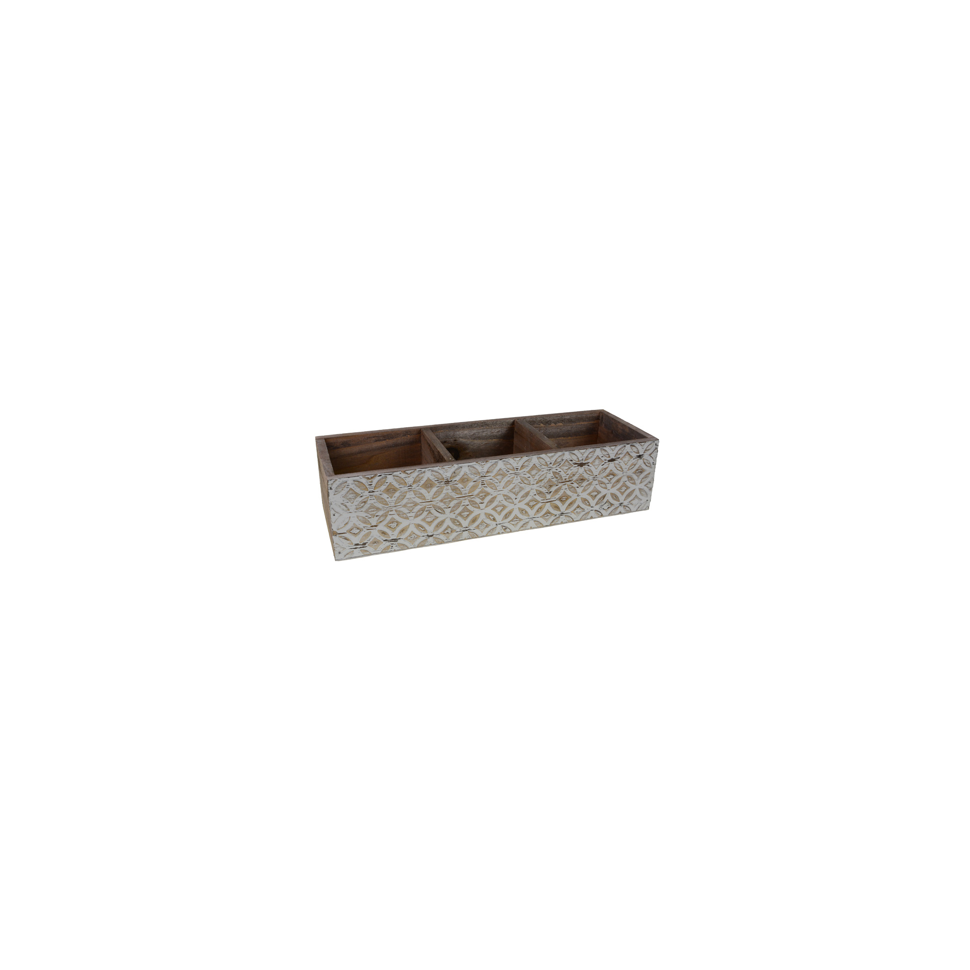 Doboz fa 35*12*8.5cm aprókockás barna