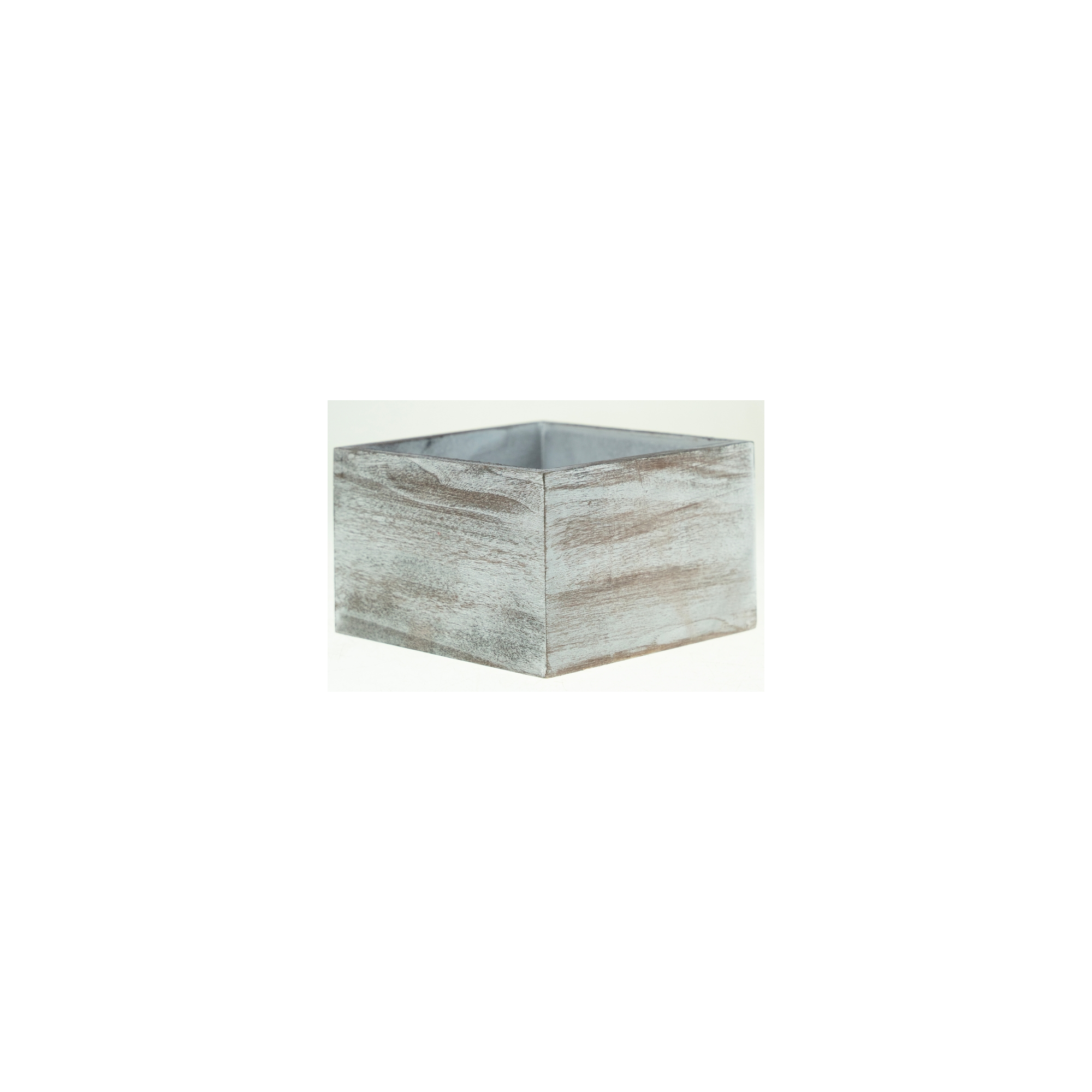 Doboz fa szögletes 13*13*8,3cm mosott szürke