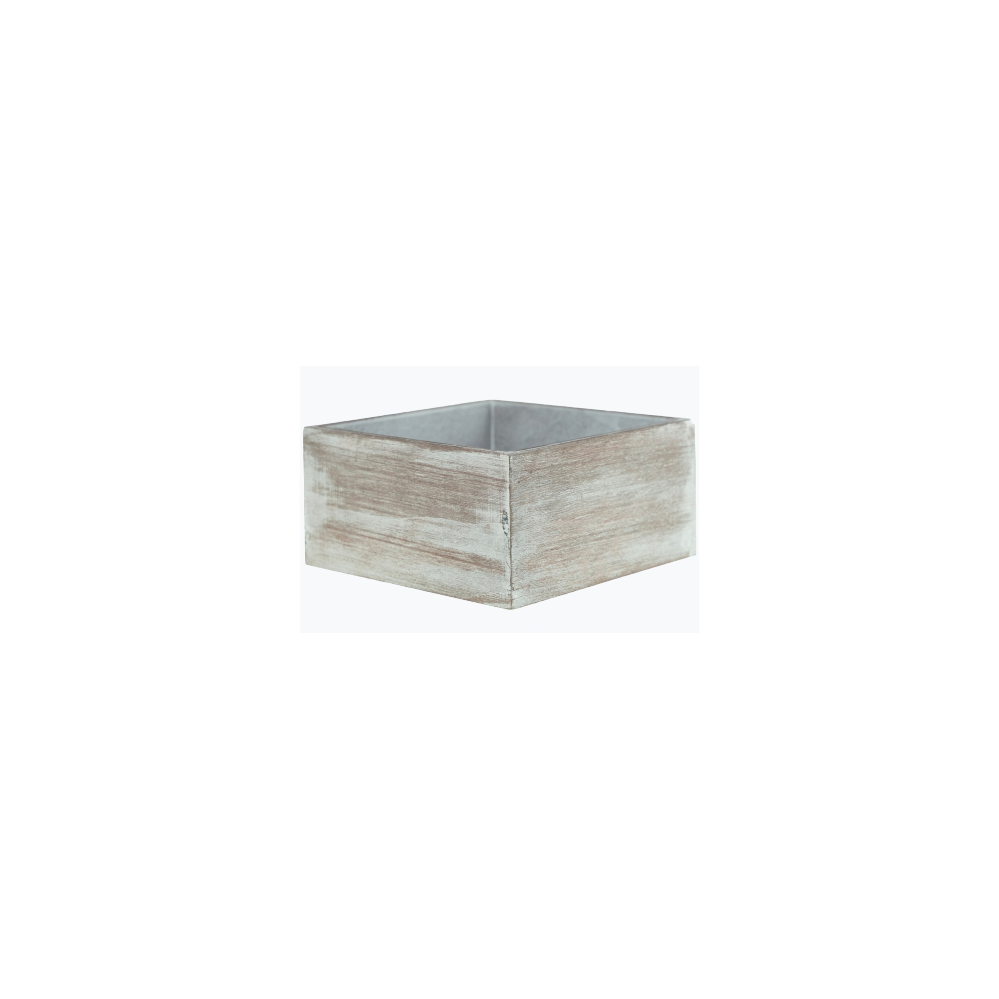 Doboz fa szögletes 16*16*8cm mosott szürke