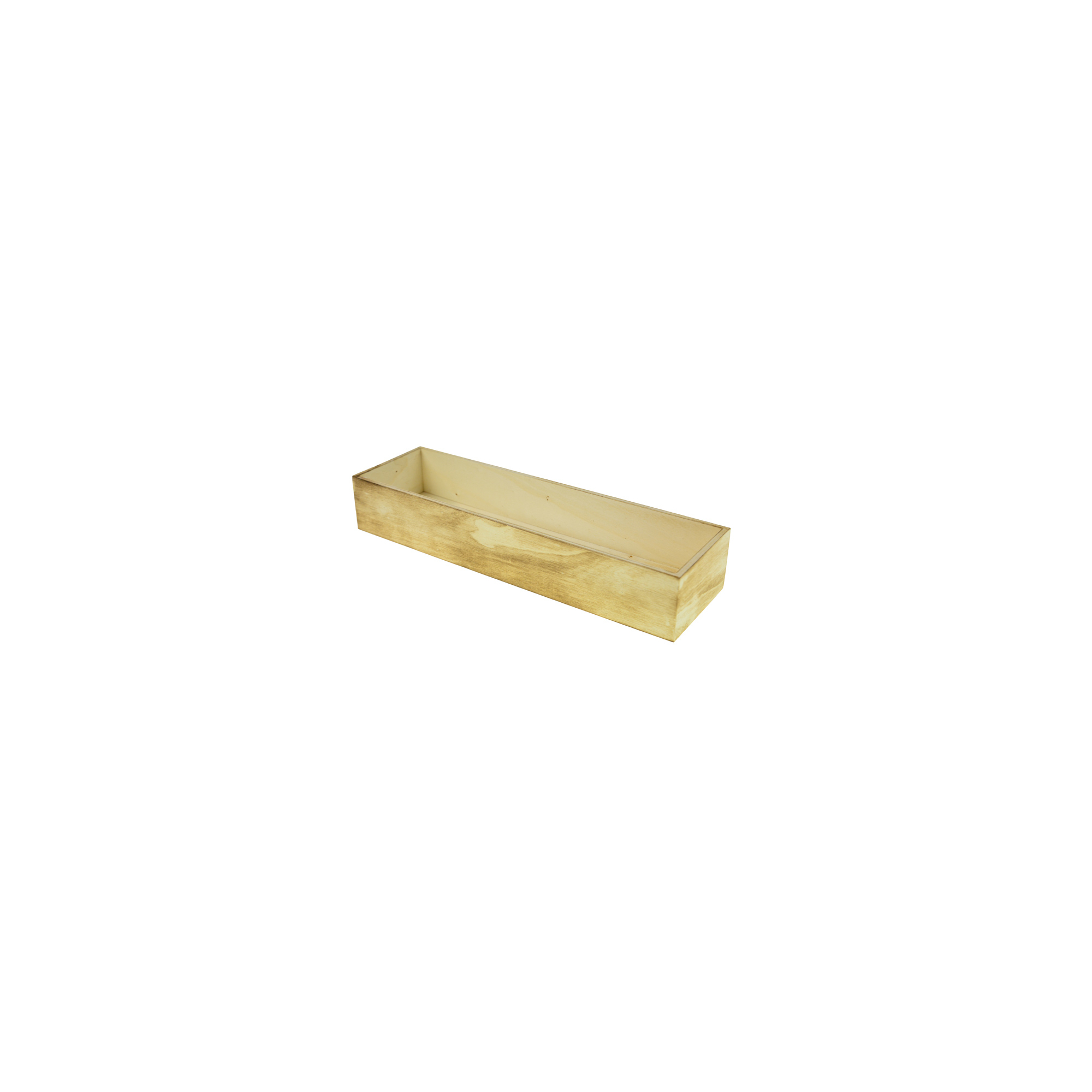 Doboz fa téglalap 35*10*6cm natúr