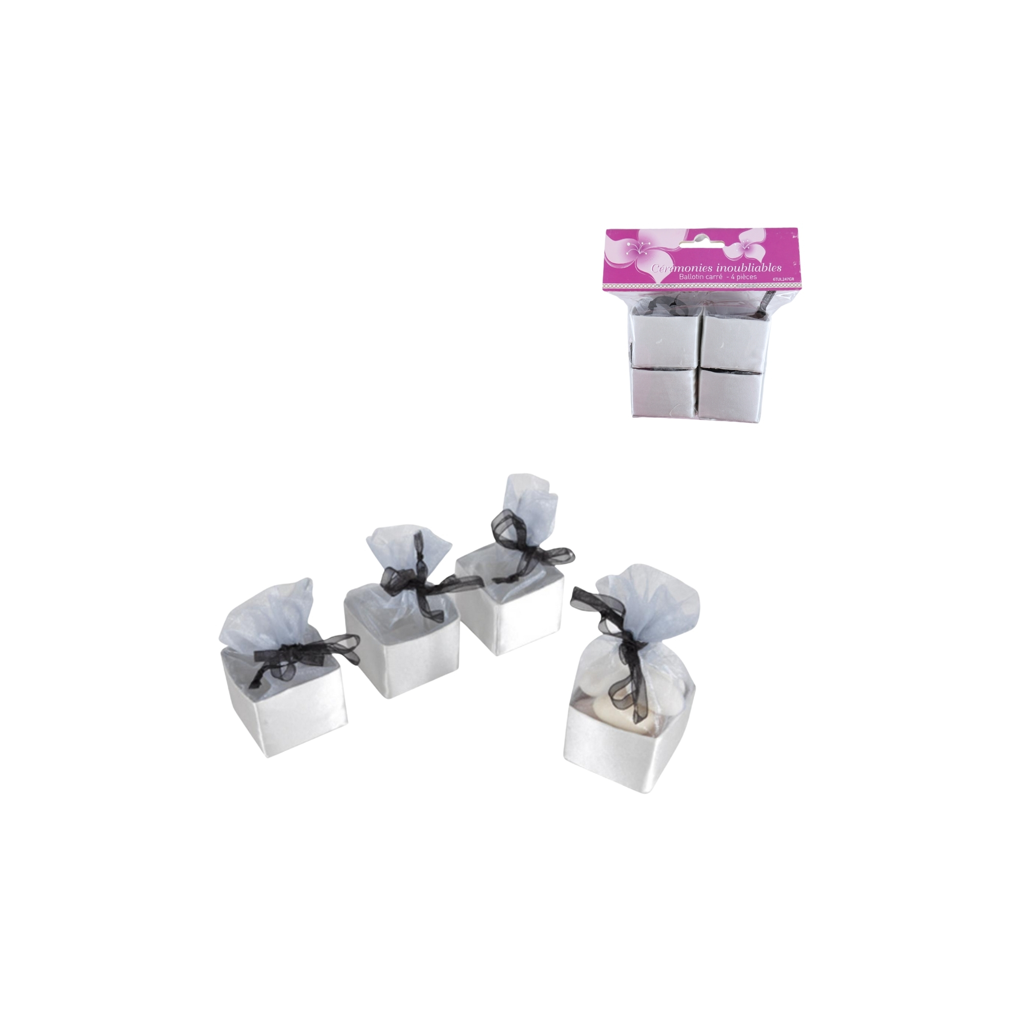 Doboz szatén 4cm s/4 ezüst