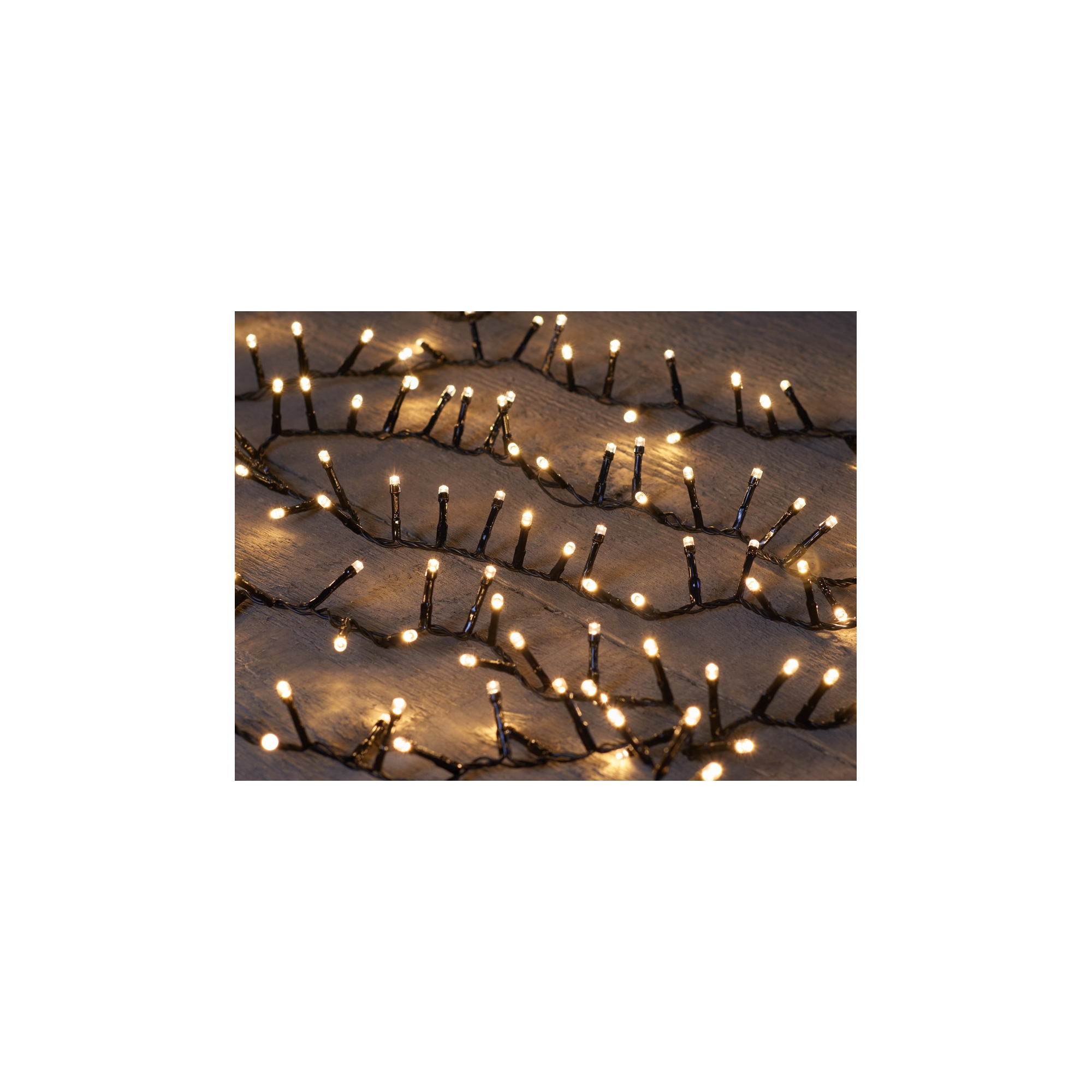 Égősor 700LED/16m meleg fehér időzítővel fekete
