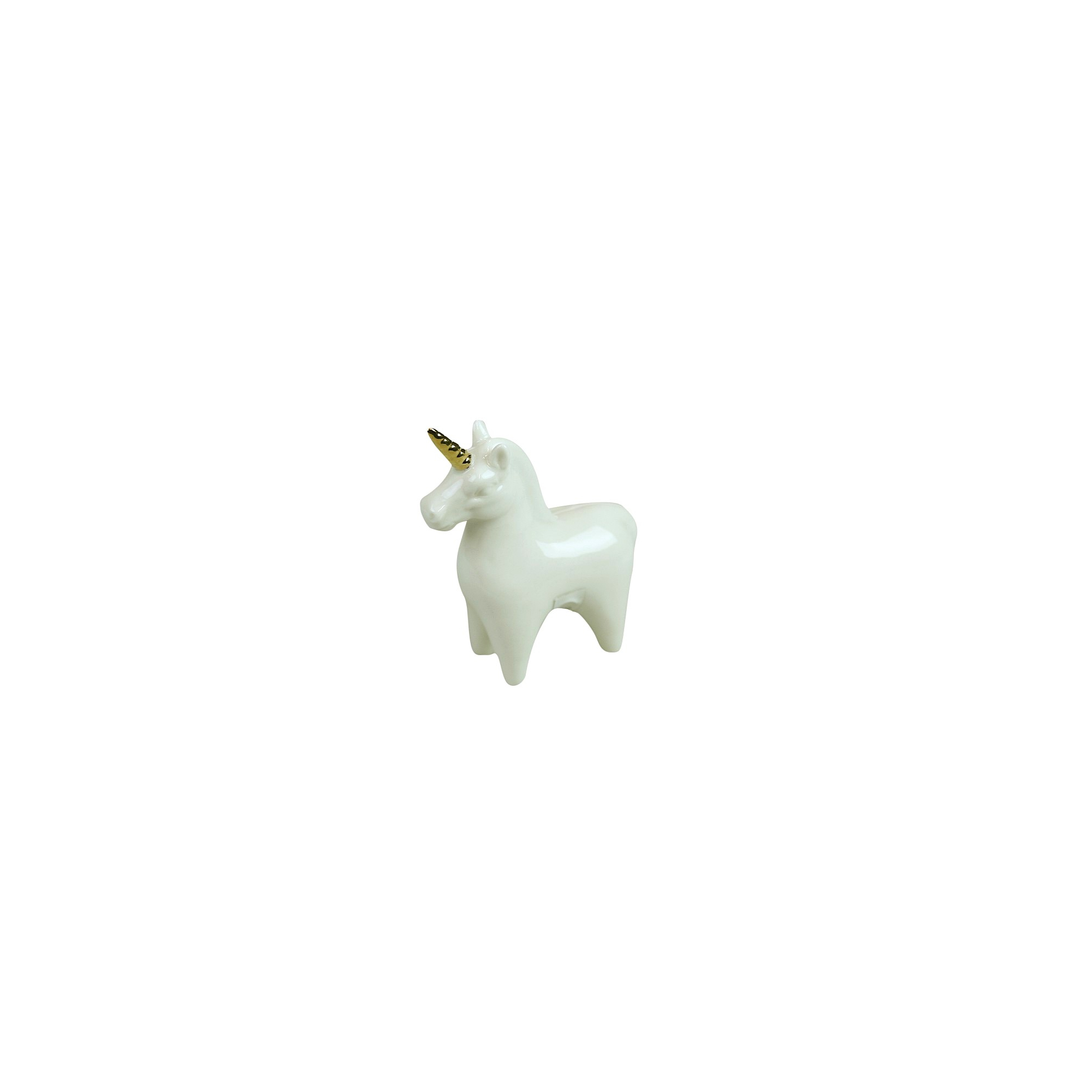 Figura egyszarvú kerámia 8*10cm fehér