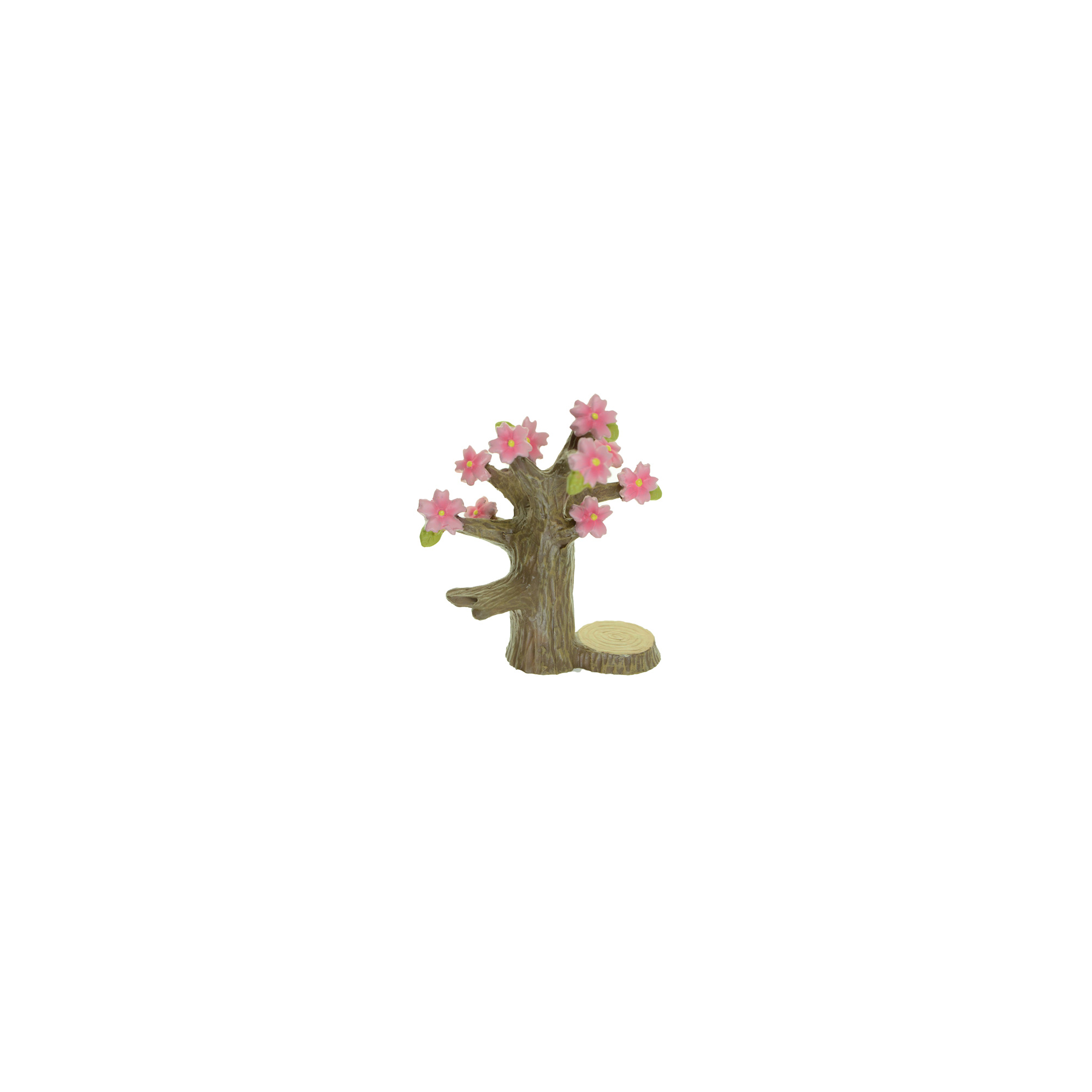 Figura poly fa 10,5cm virágos rózsaszín