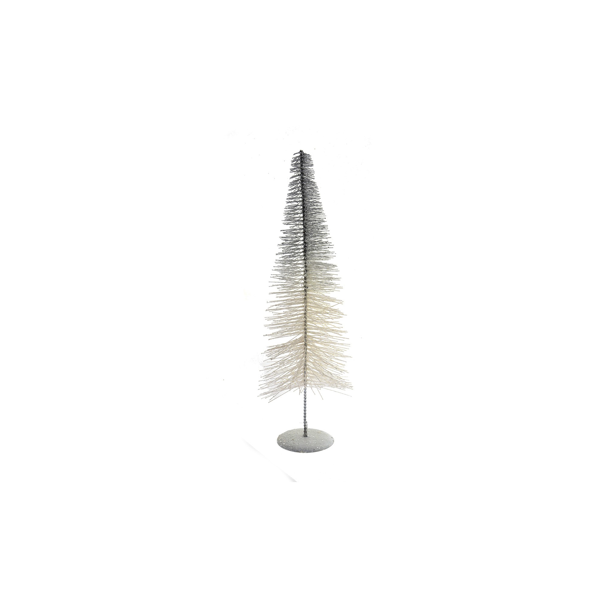 Fenyő fém stilizált 40cm glitteres fehér/ezüst