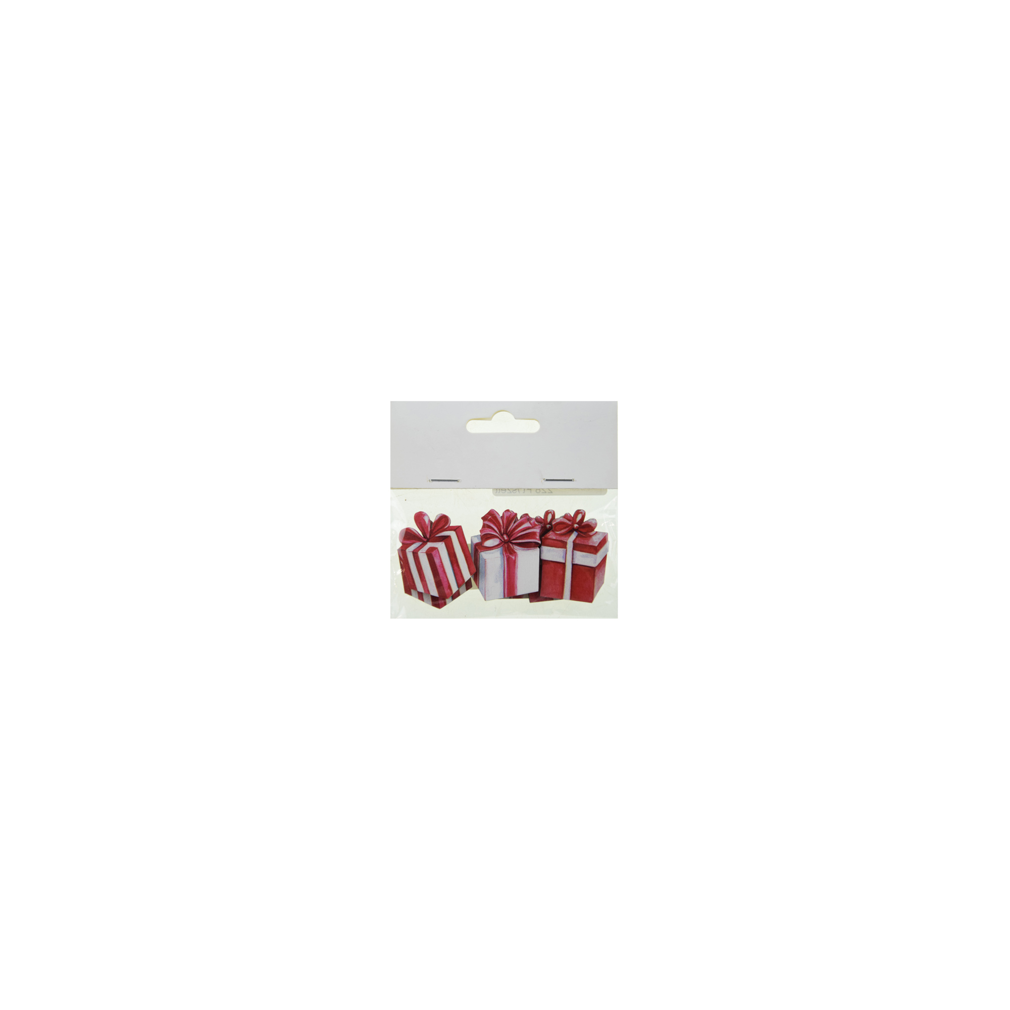 Figura ajándék fa 4cm s/6 piros/fehér
