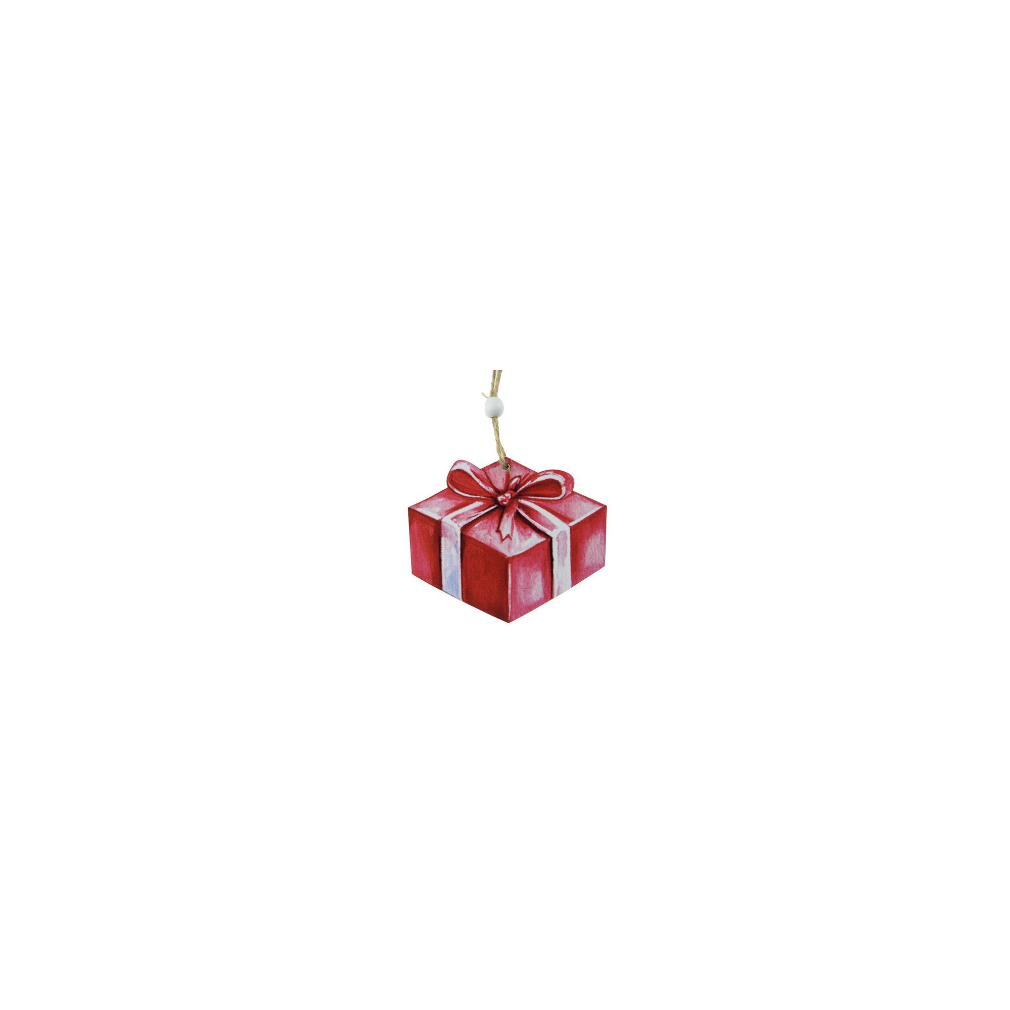Figura ajándék fa 7,5cm piros