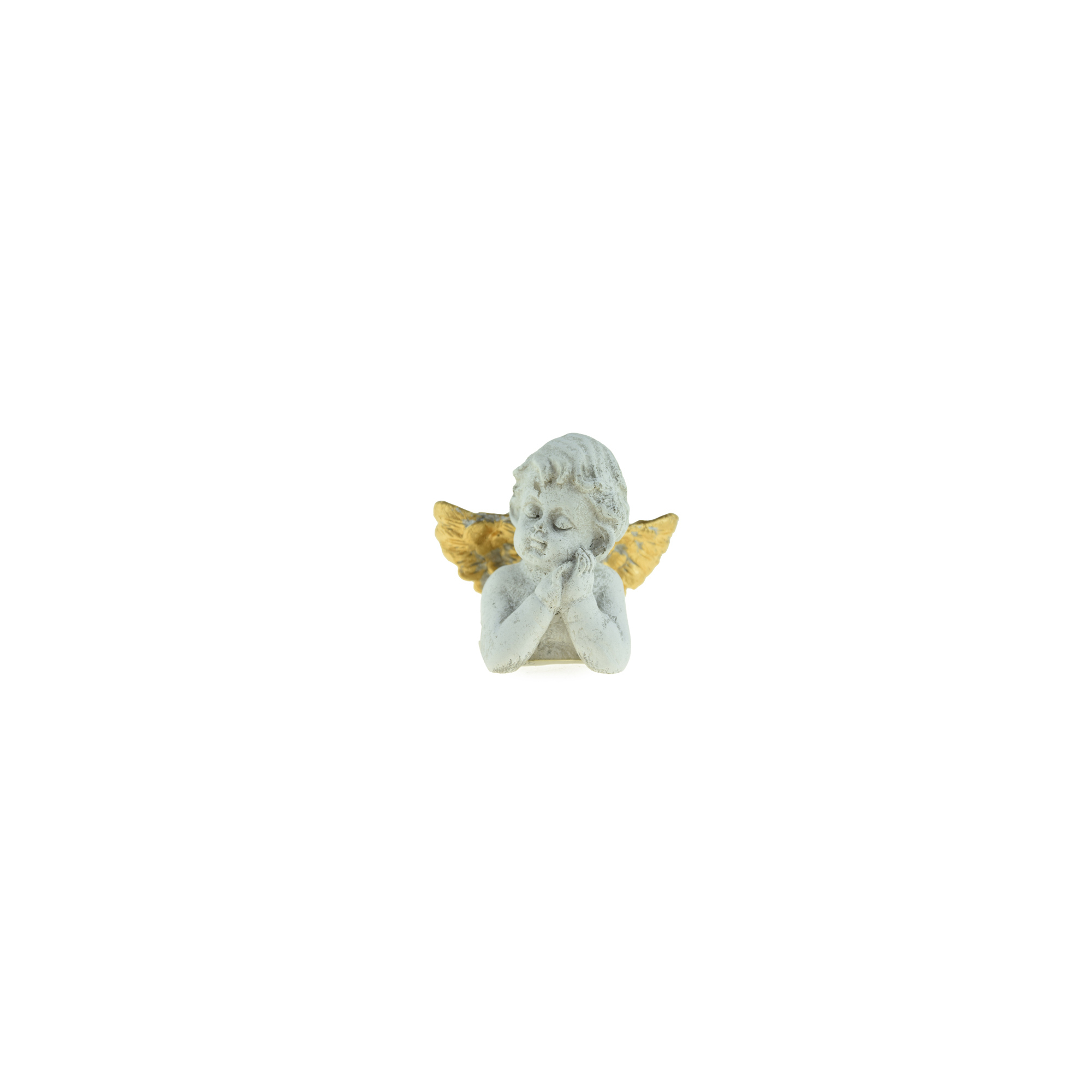 Figura Angyal cement 8x4.5x7cm szürke/arany