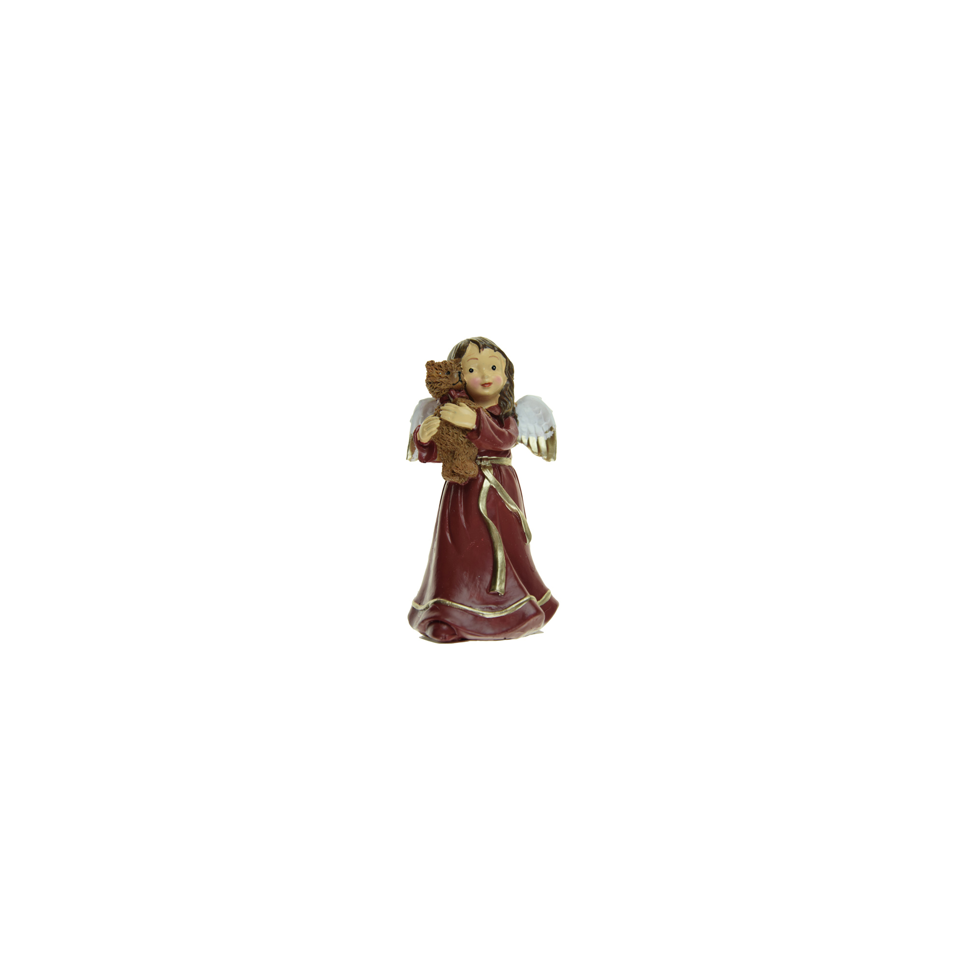 Figura angyal poly 13cm barna