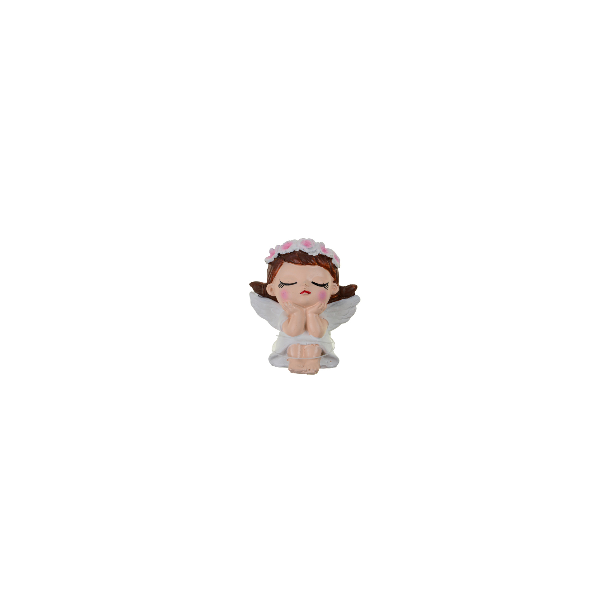 Figura angyal poly 6.5*4.5*7cm ülő fehér