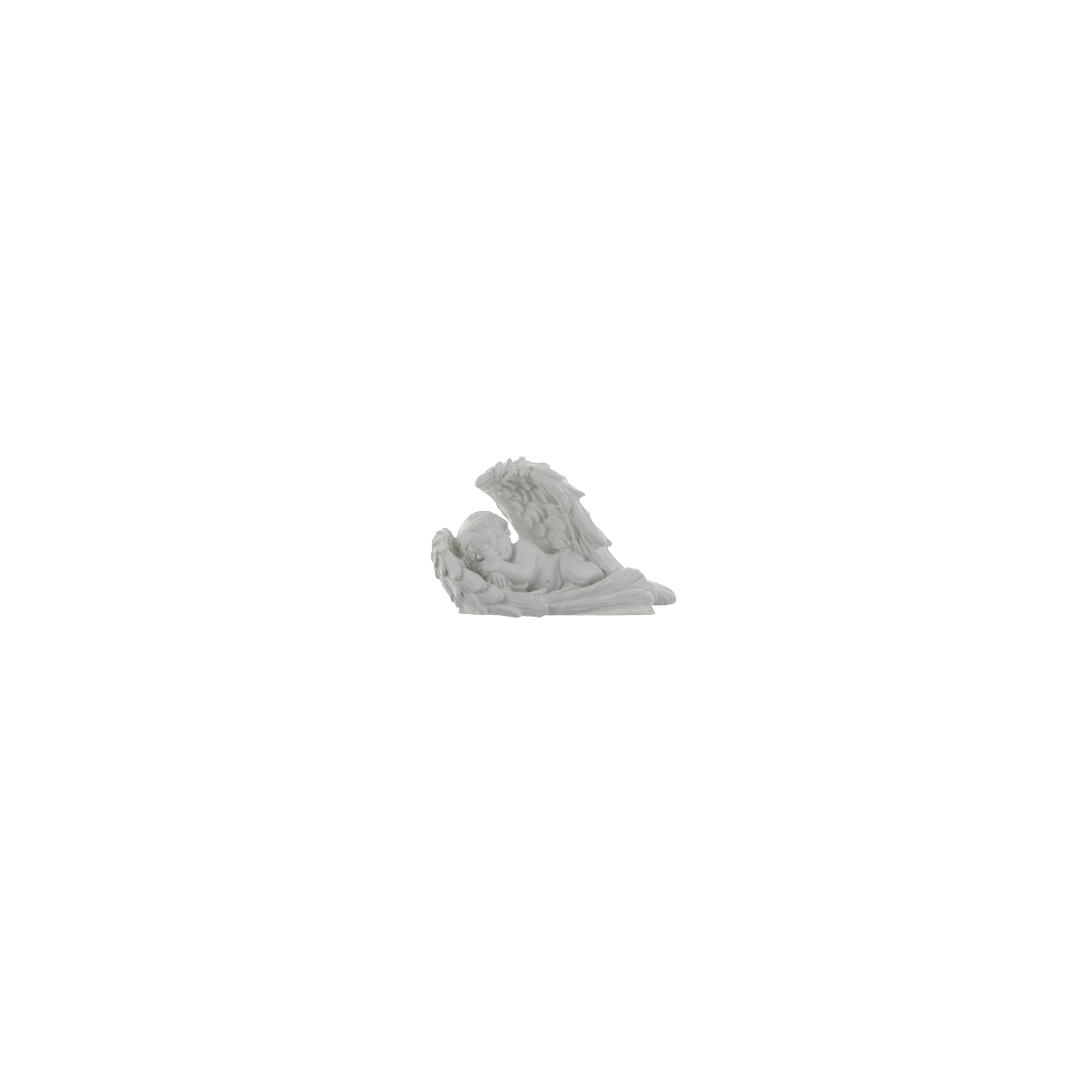 Figura angyal poly szárnyán alvó 6,6*2,6*3,9cm szürke