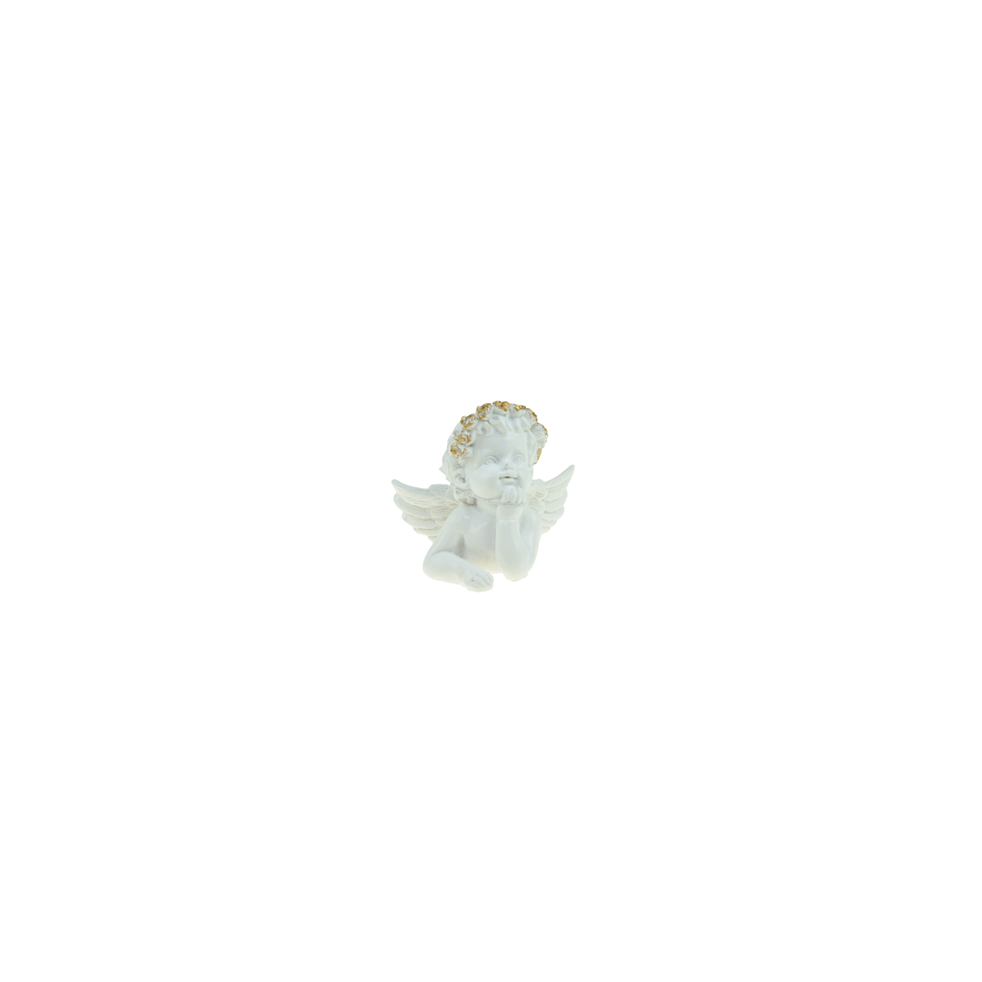 Figura angyal poly 6,8*5,3*5,9cm fehér
