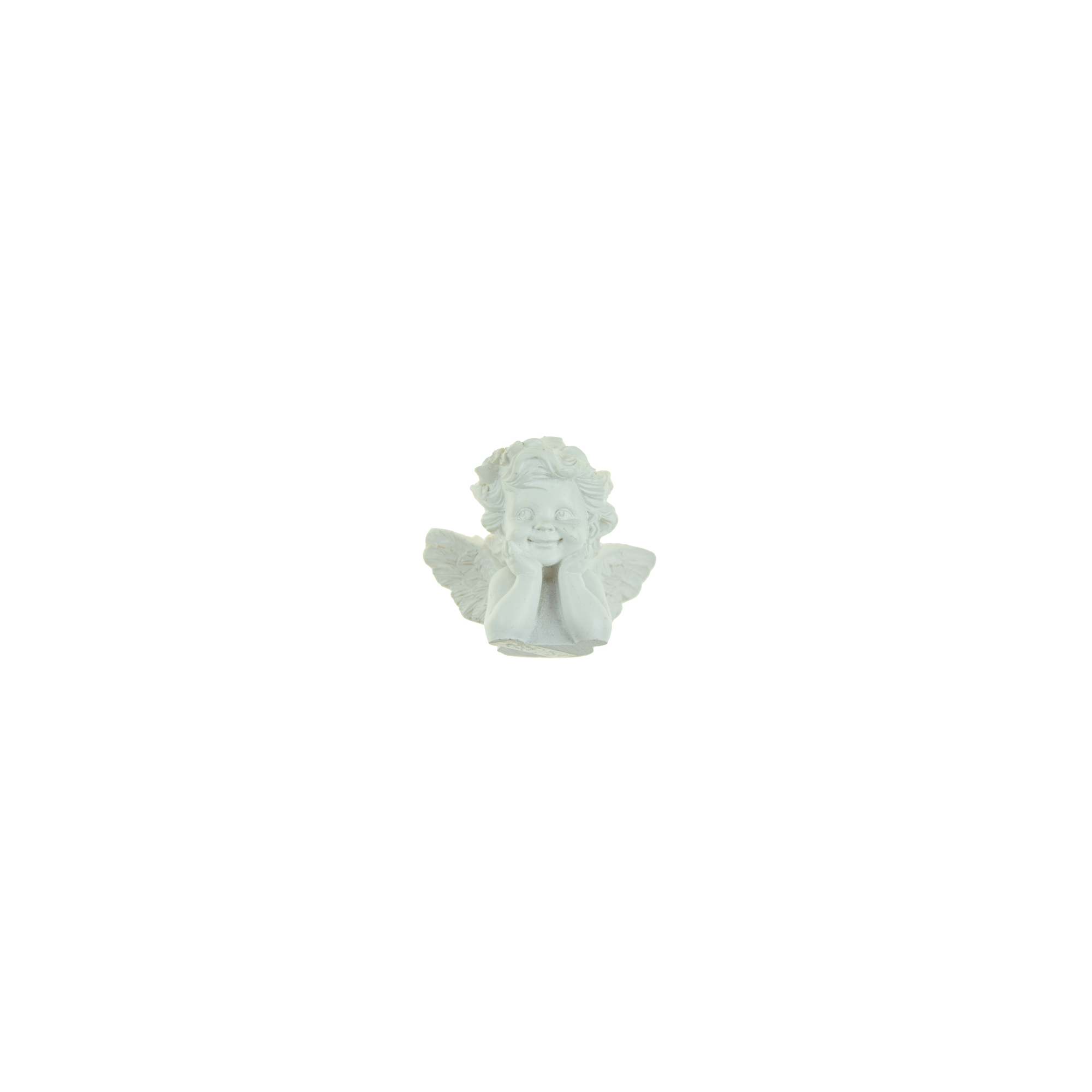 Figura angyal poly 6,8cm fehér