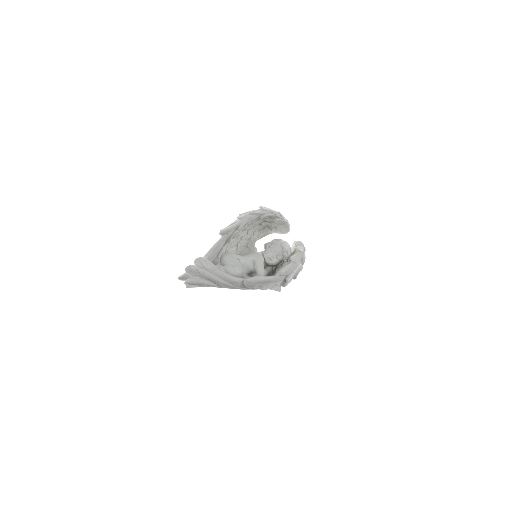 Figura angyal poly 9,1*4,8*5,5cm szárnyán alvó szürke