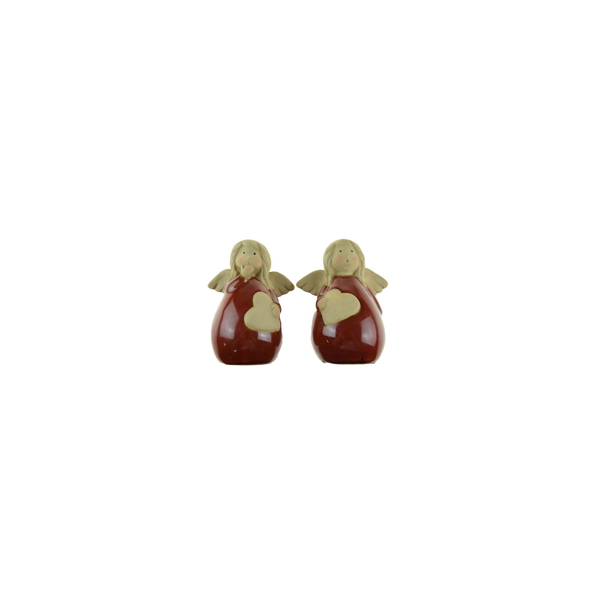 Figura angyal porcelán 8.2*6.5*11.5cm 2féle piros