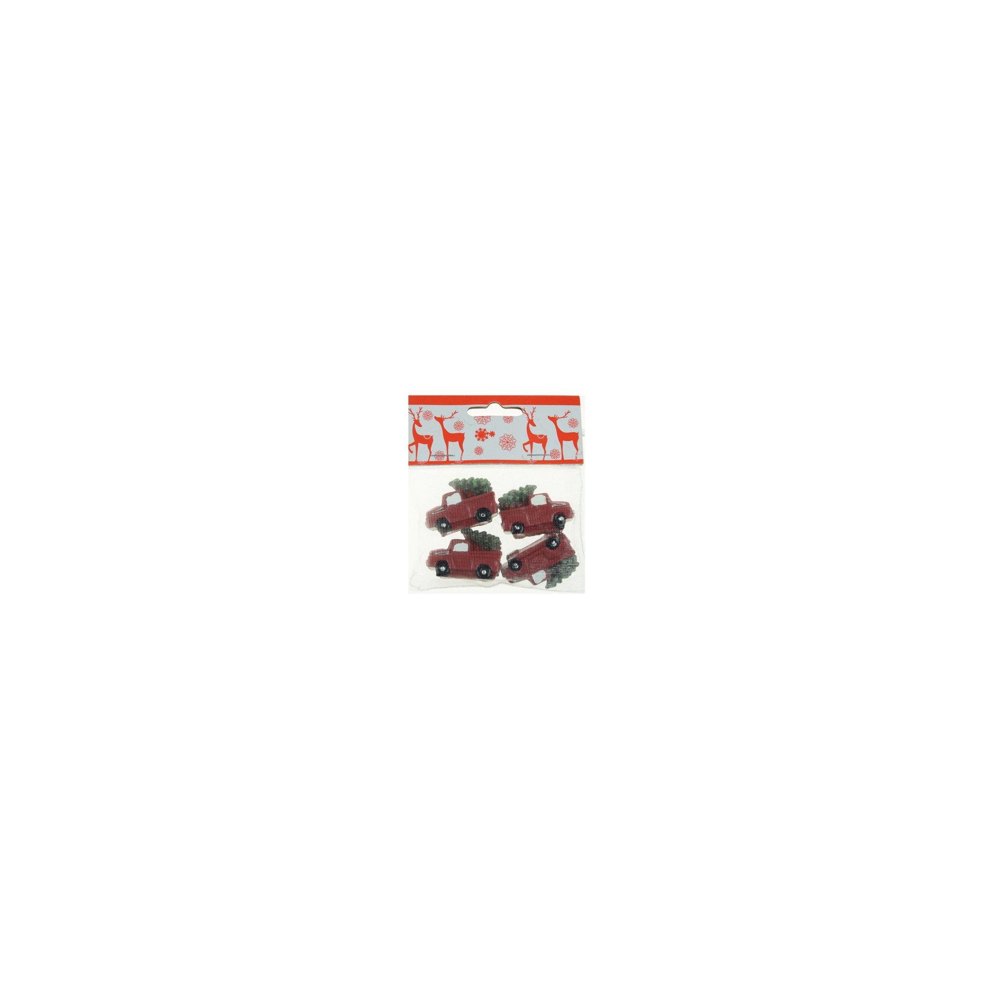 Figura autó poly fenyővel 4cm s/4 piros