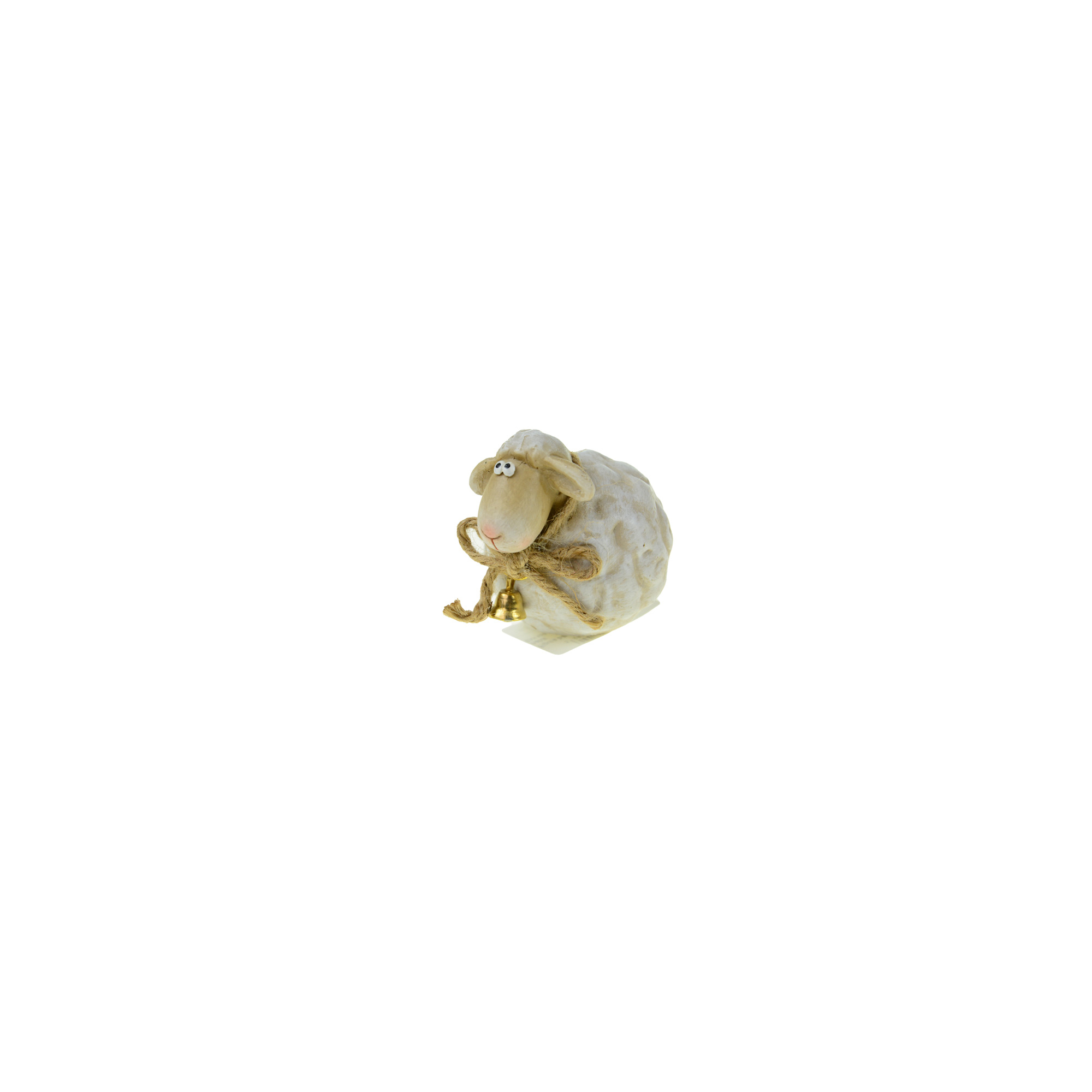 Figura bárány poly 8.5*5.5*6.5cm csengővel natúr