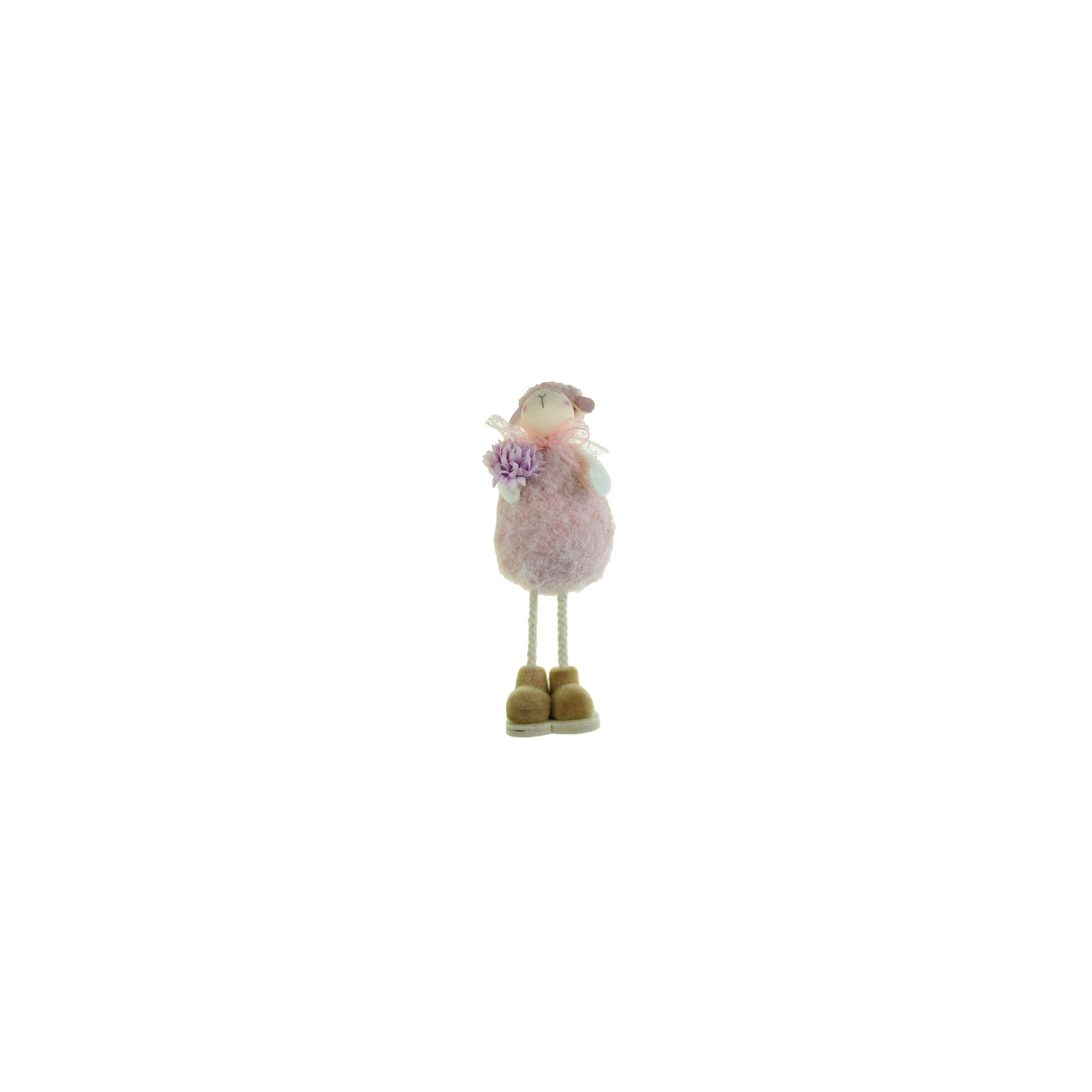 Figura bárány textil 20cm álló rózsaszín