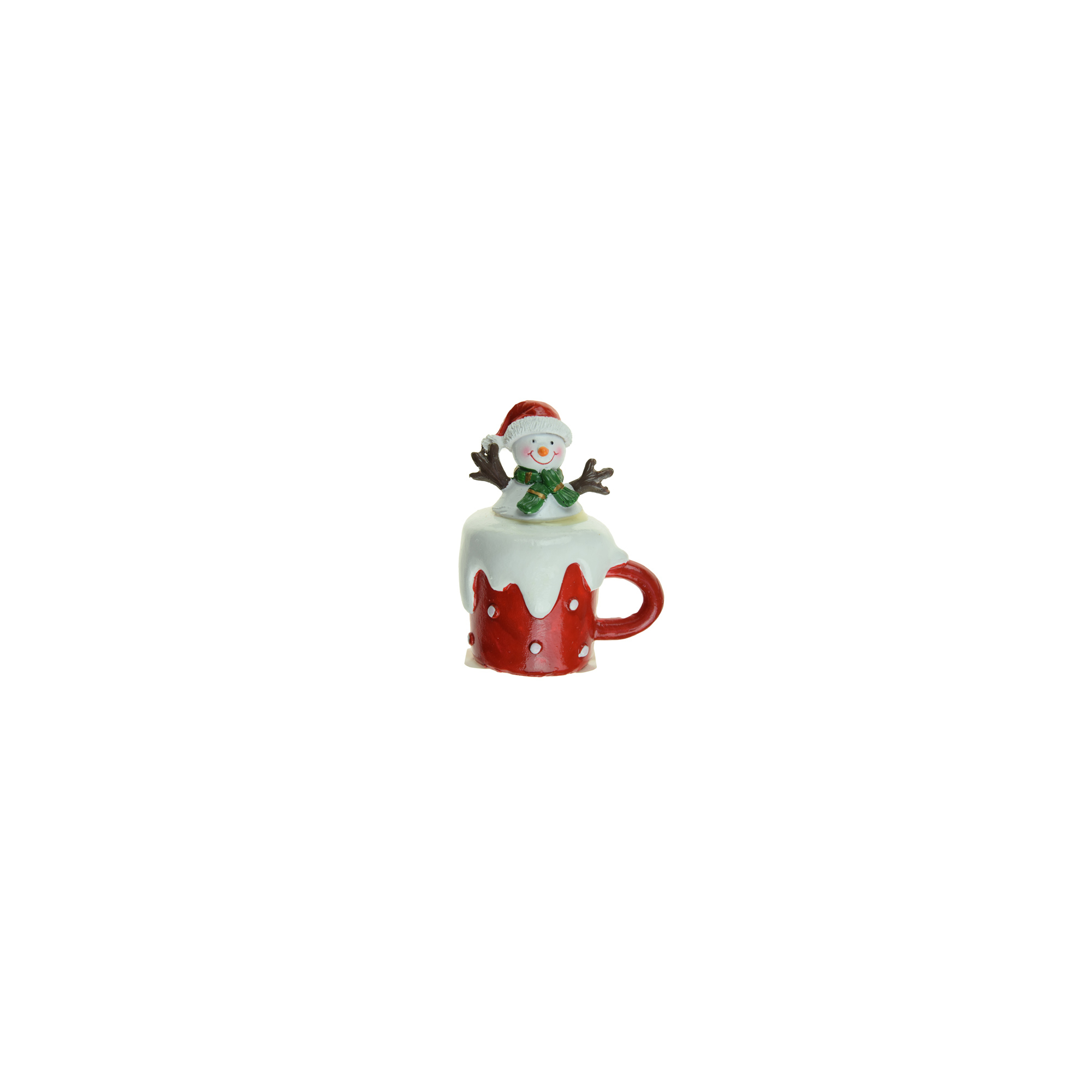 Figura bögre poly hóemberrel 10,3cm piros