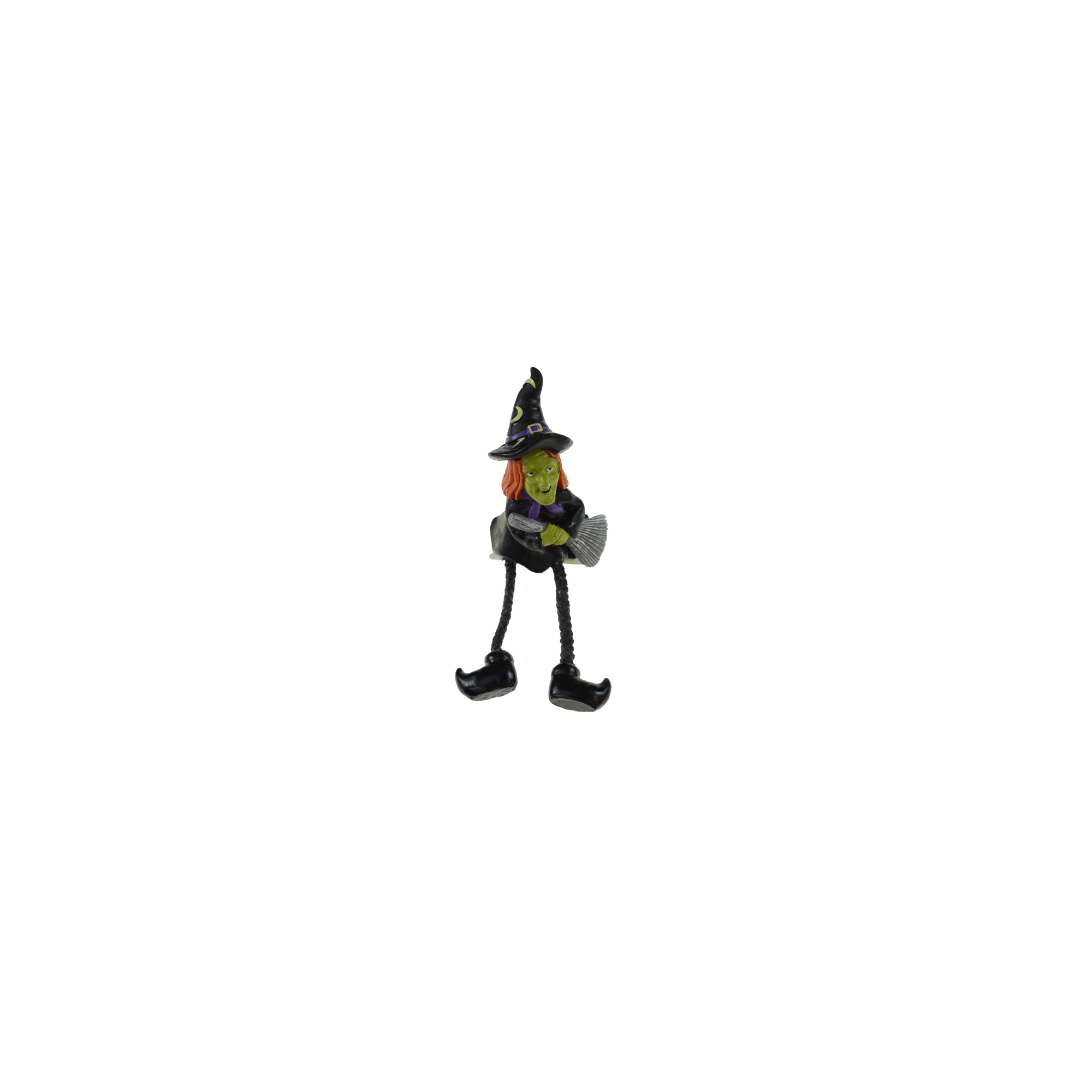 Figura boszorkány poly 6*4,5*8,9 cm lógólábú fekete
