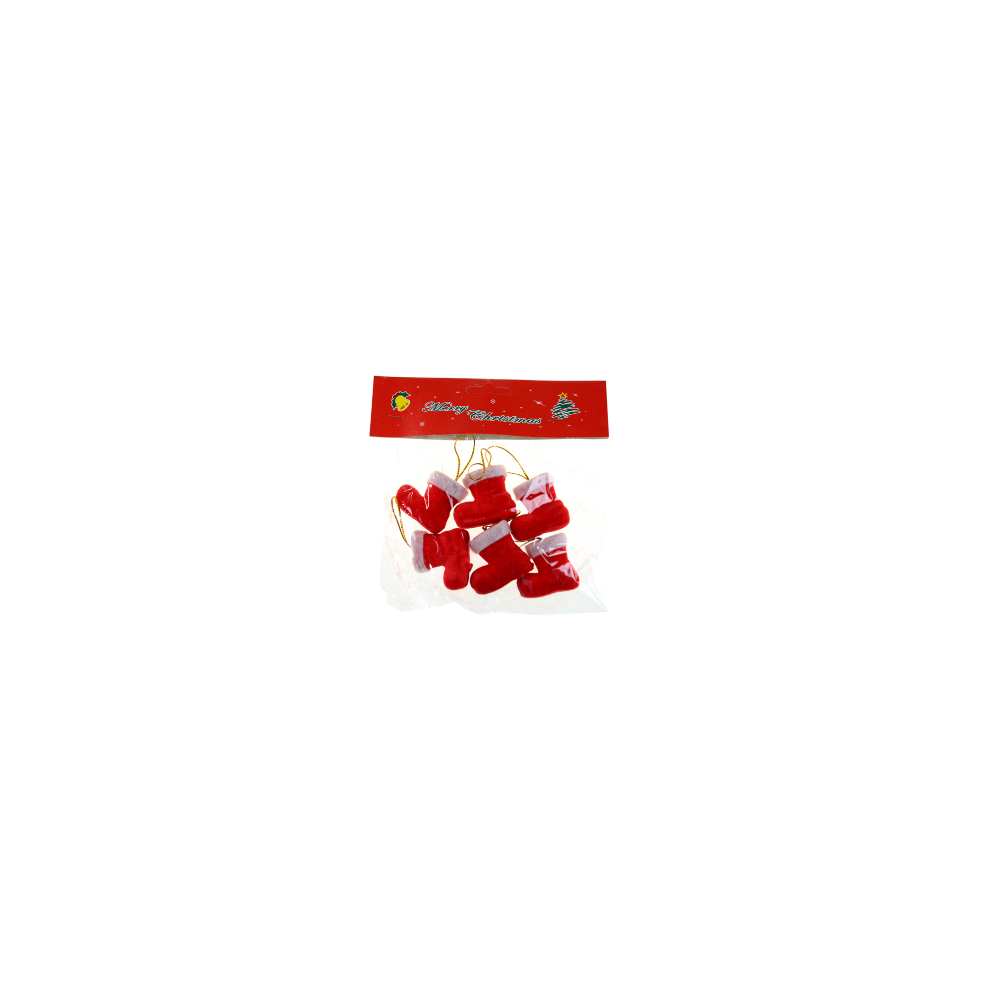 Figura csizma textil 3*3cm s/6 akasztós piros
