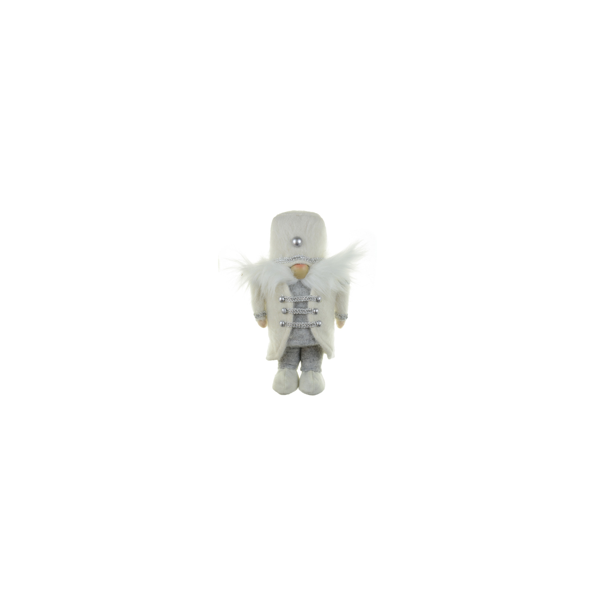 Figura diómanó textil 14*8*28cm fehér/szürke