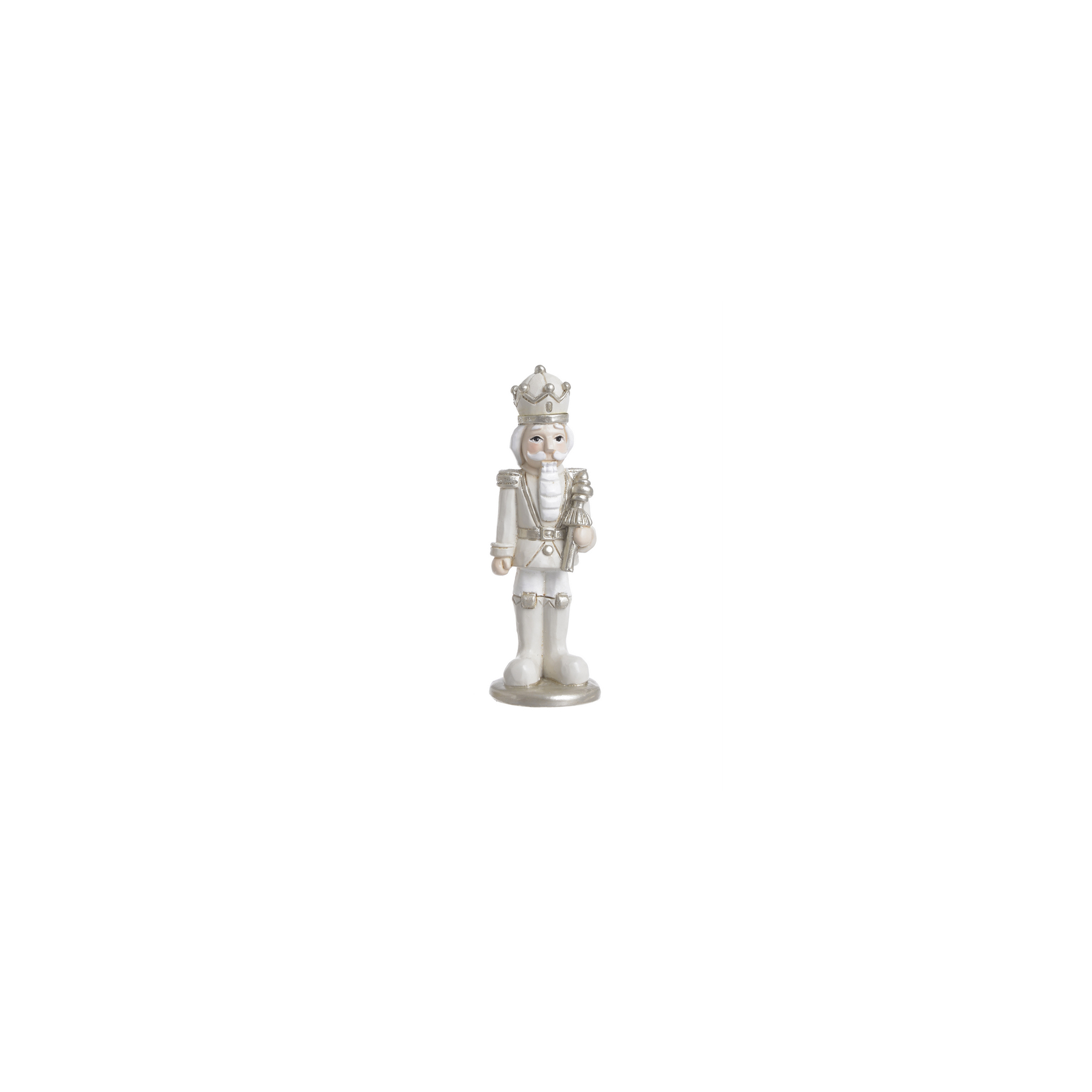 Figura diótörő kerámia 9cm fehér/ezüst
