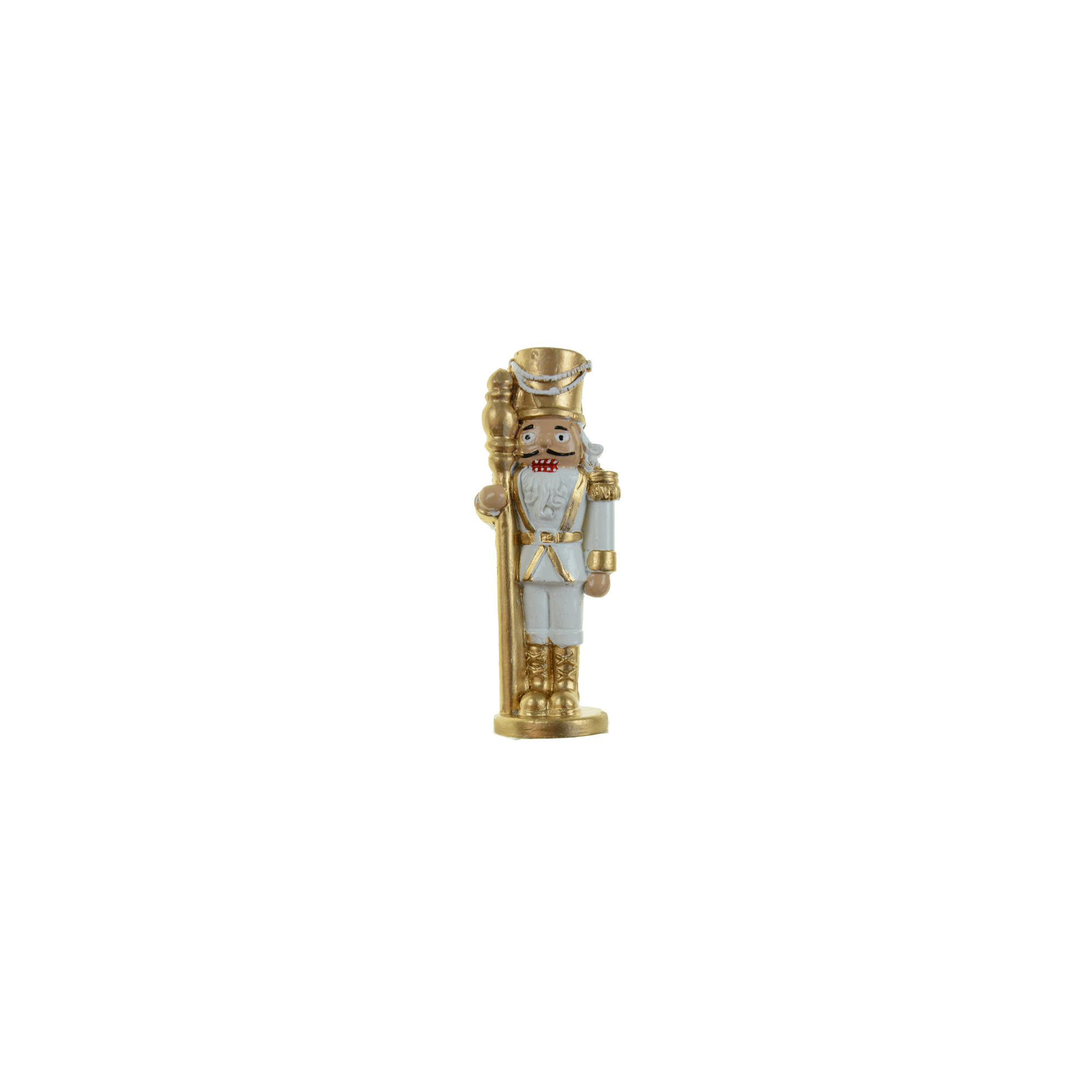 Figura diótörő poly 4,4*3,5*11,4cm fehér/arany