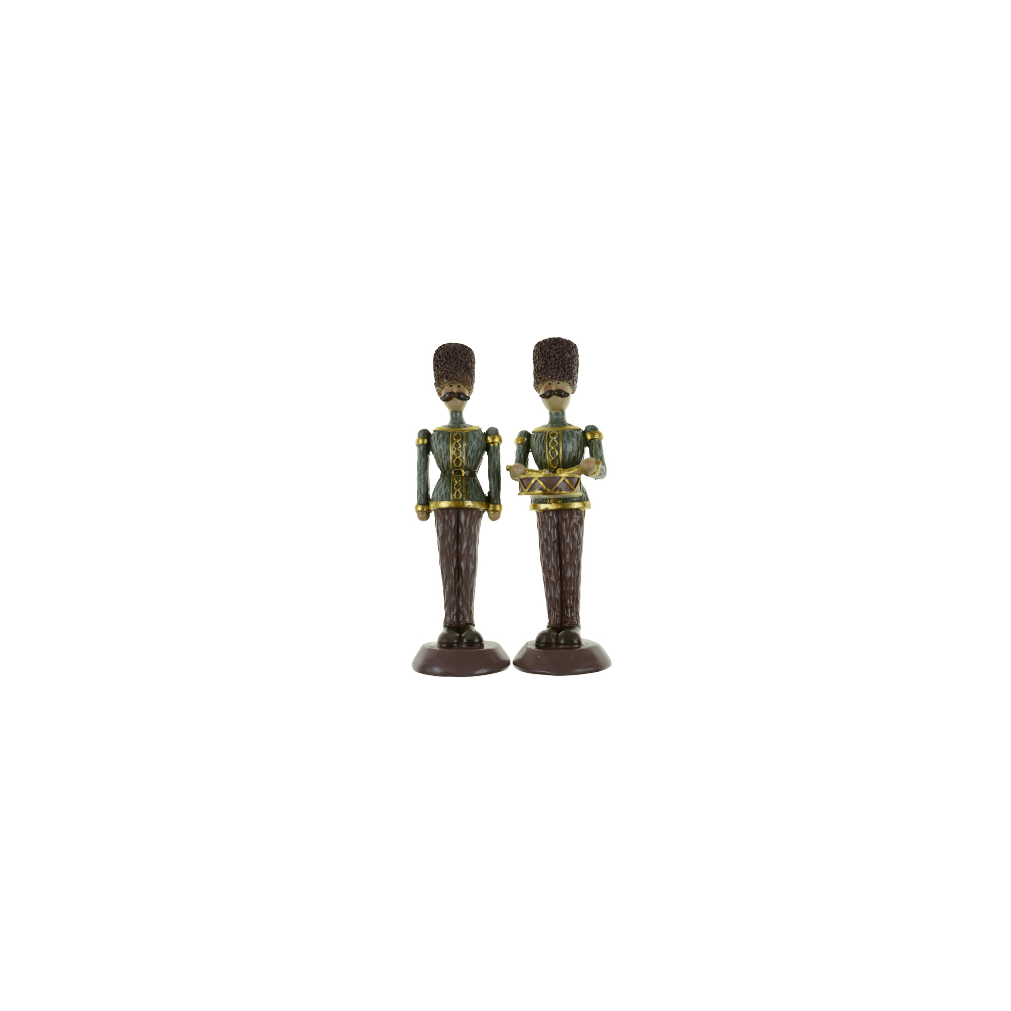 Figura diótörő poly 5*6*19cm szőrme sapkában 2féle zöld/barna
