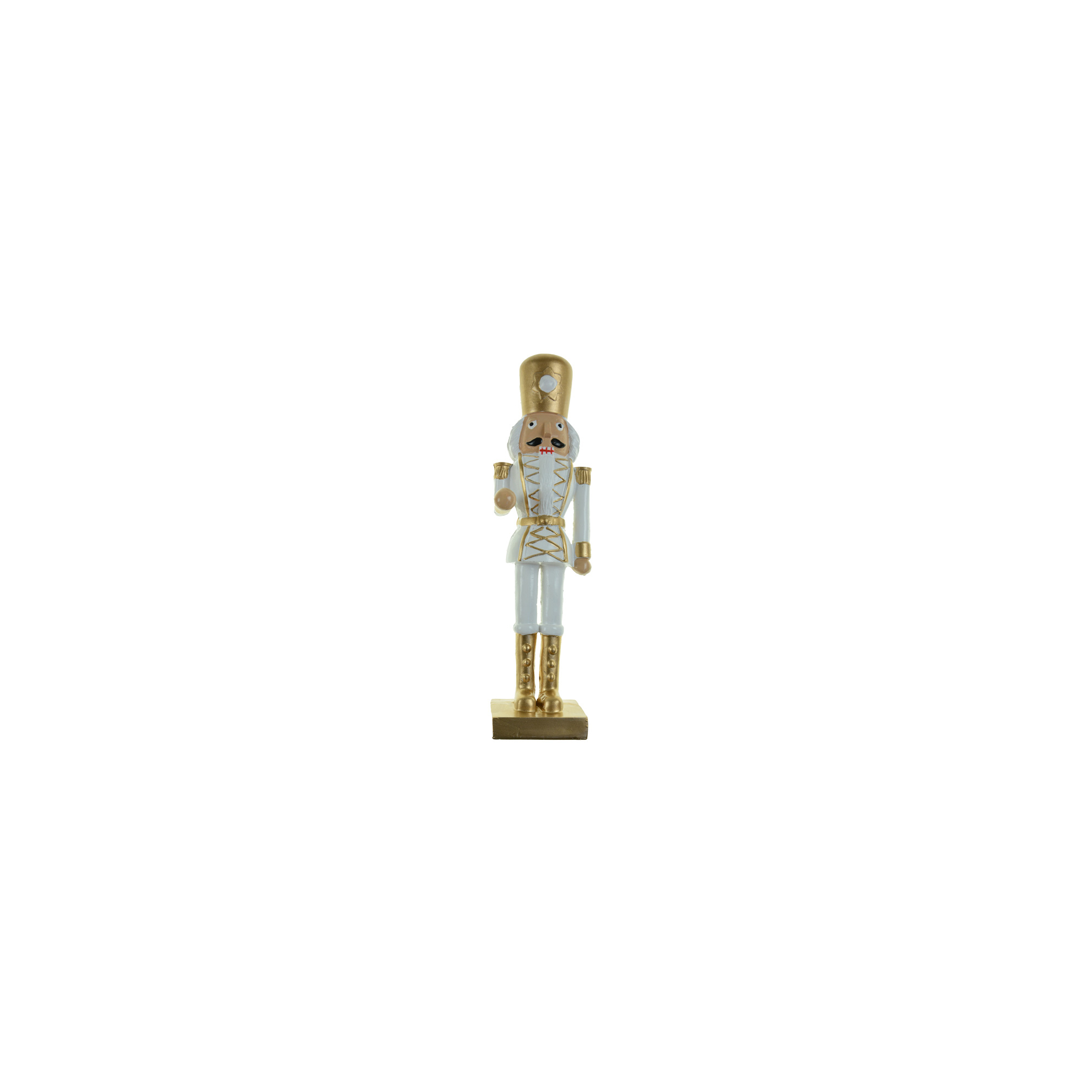 Figura diótörő poly 7,7*6,5*28,3cm fehér/arany
