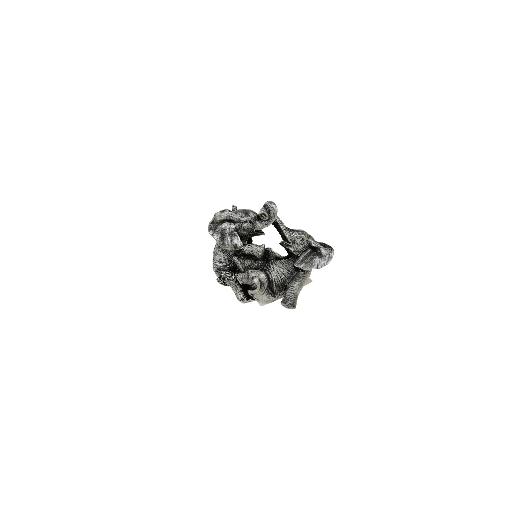 Figura elefánt borjú poly 10*8.1*8cm birkózó szürke