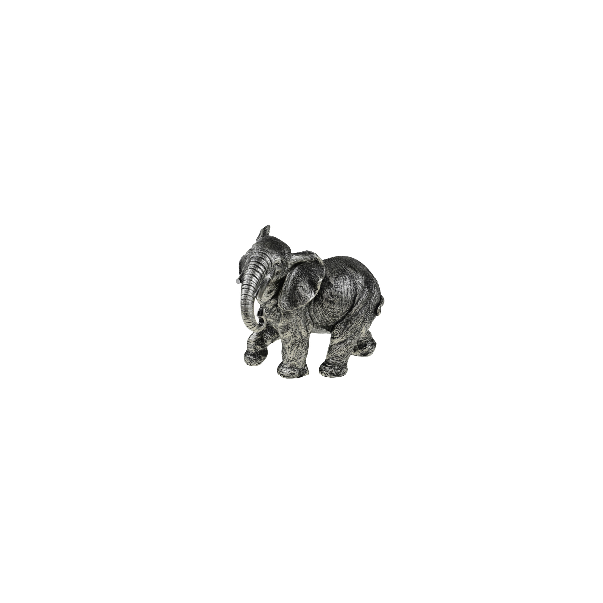 Figura elefánt poly sétáló 21.8*12.5*18cm szürke