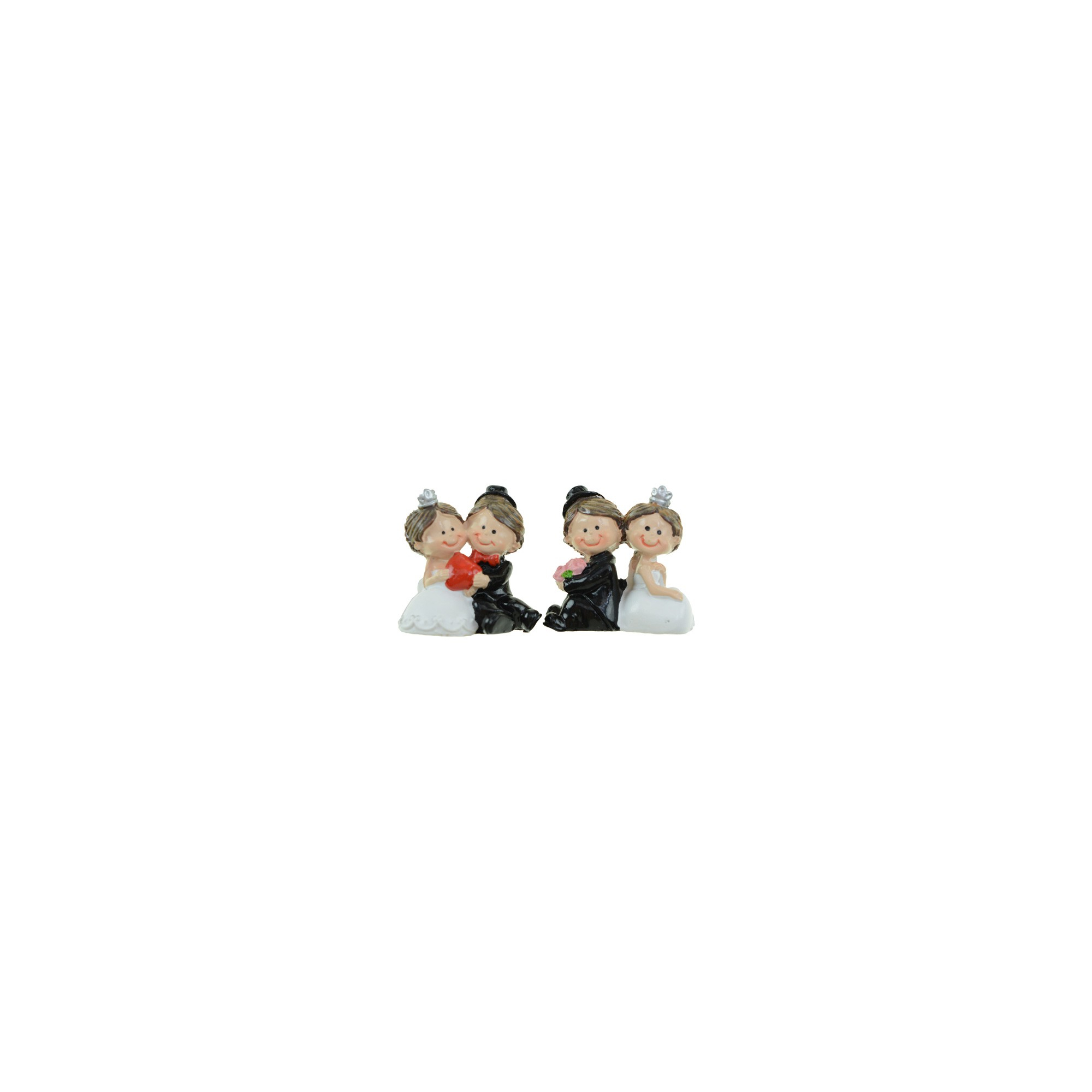 Figura esküvői poly 3,9cm s/2 fekete/fehér