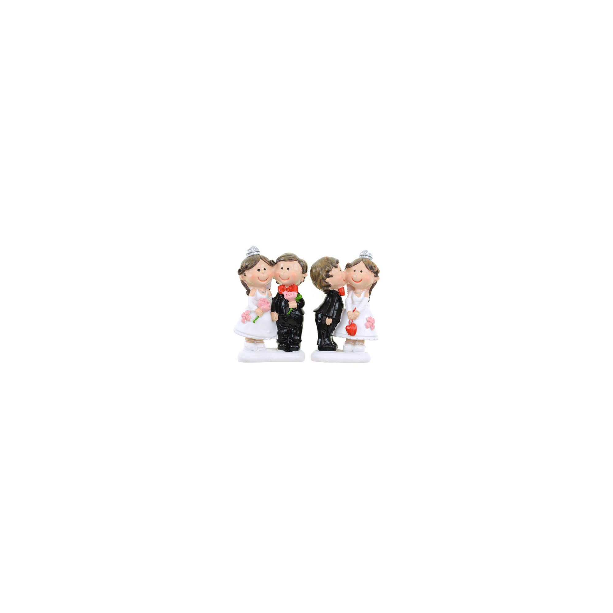 Figura esküvői poly 6,9cm s/2 fekete/fehér