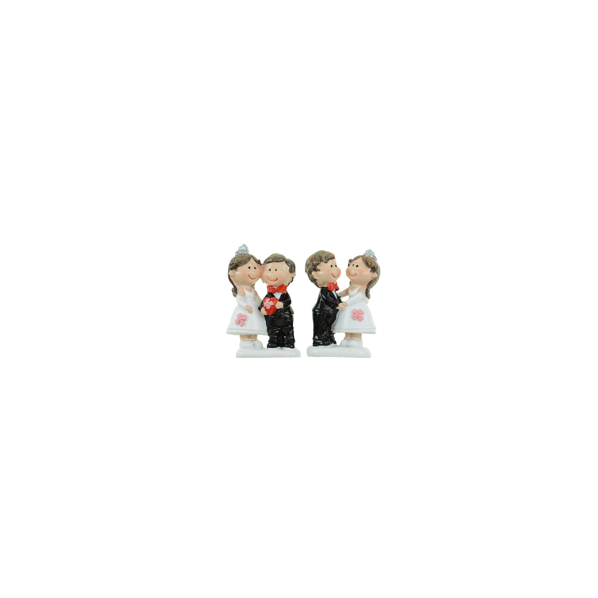 Figura esküvői poly 7,3cm s/2 fekete/fehér