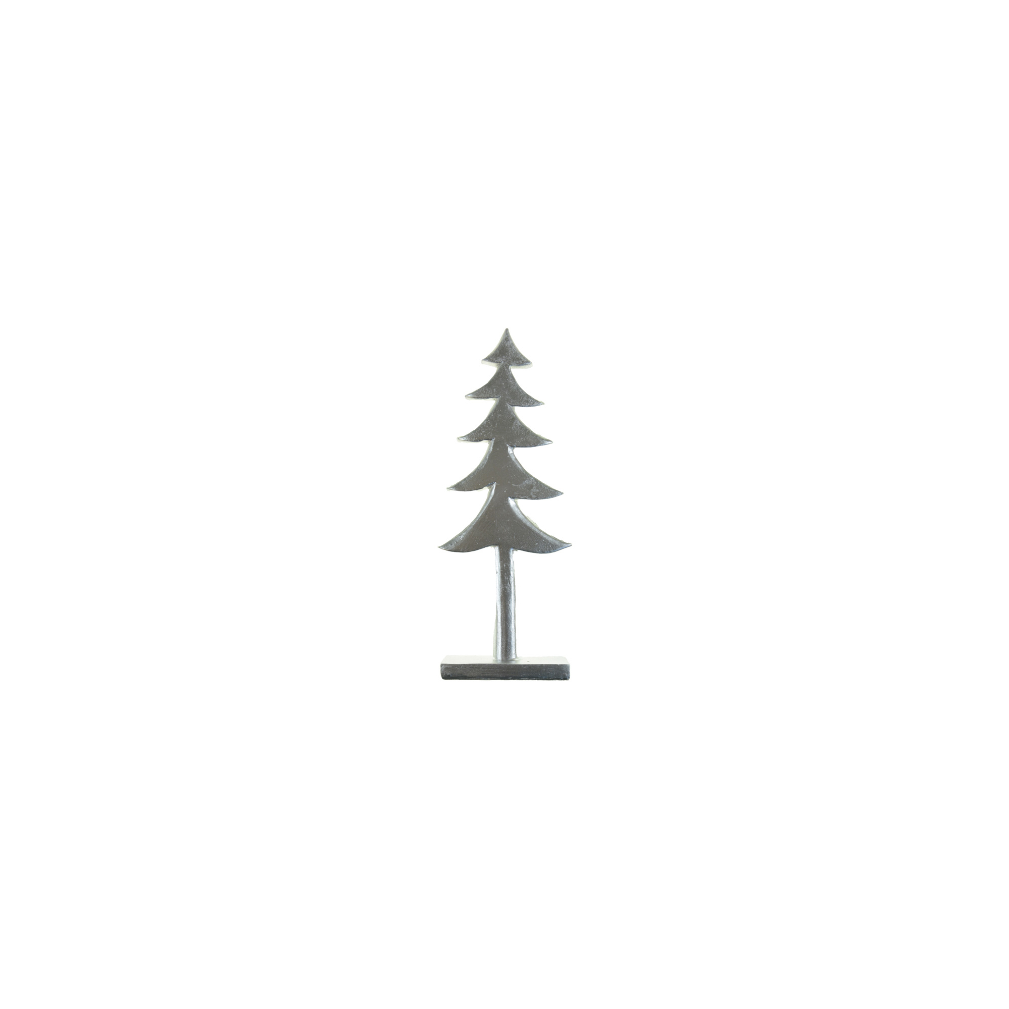 Figura fenyő poly 11,8*3,2*26,5cm talpas ezüst